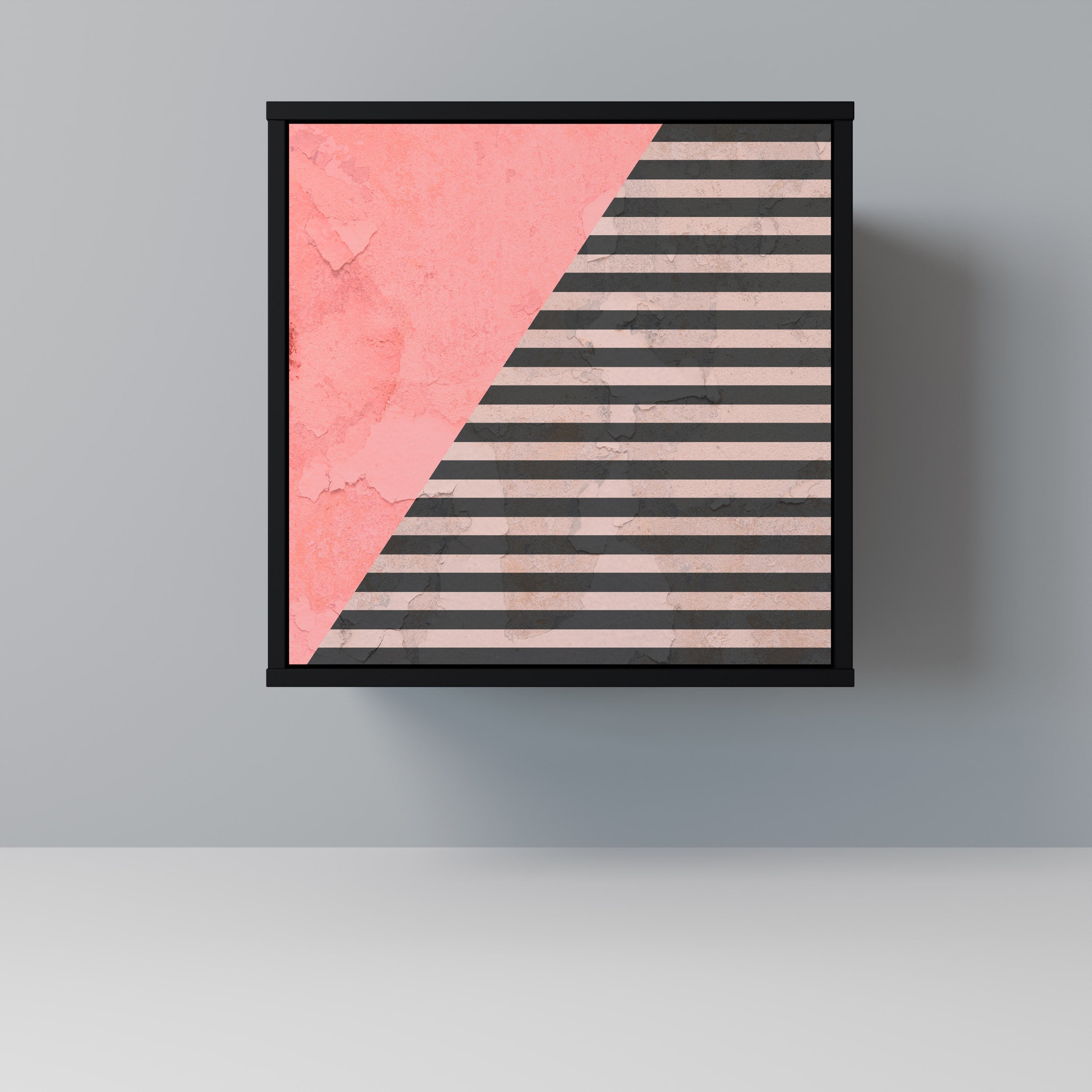 GLAMOROUS STRIPE Aparador de 1 Porta em Acabamento Preto