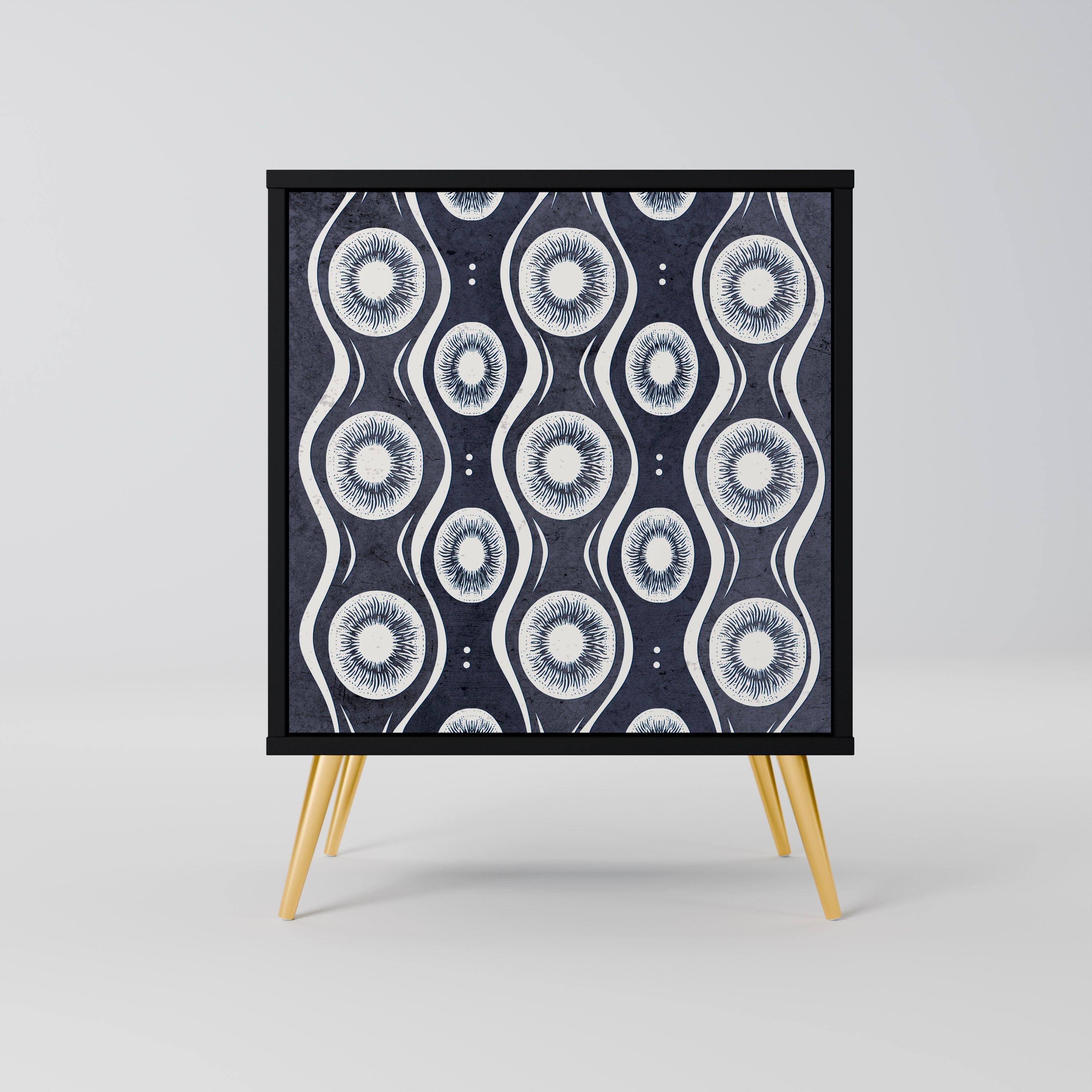 GRAPHITE EYES Aparador de 1 Porta em Acabamento Preto