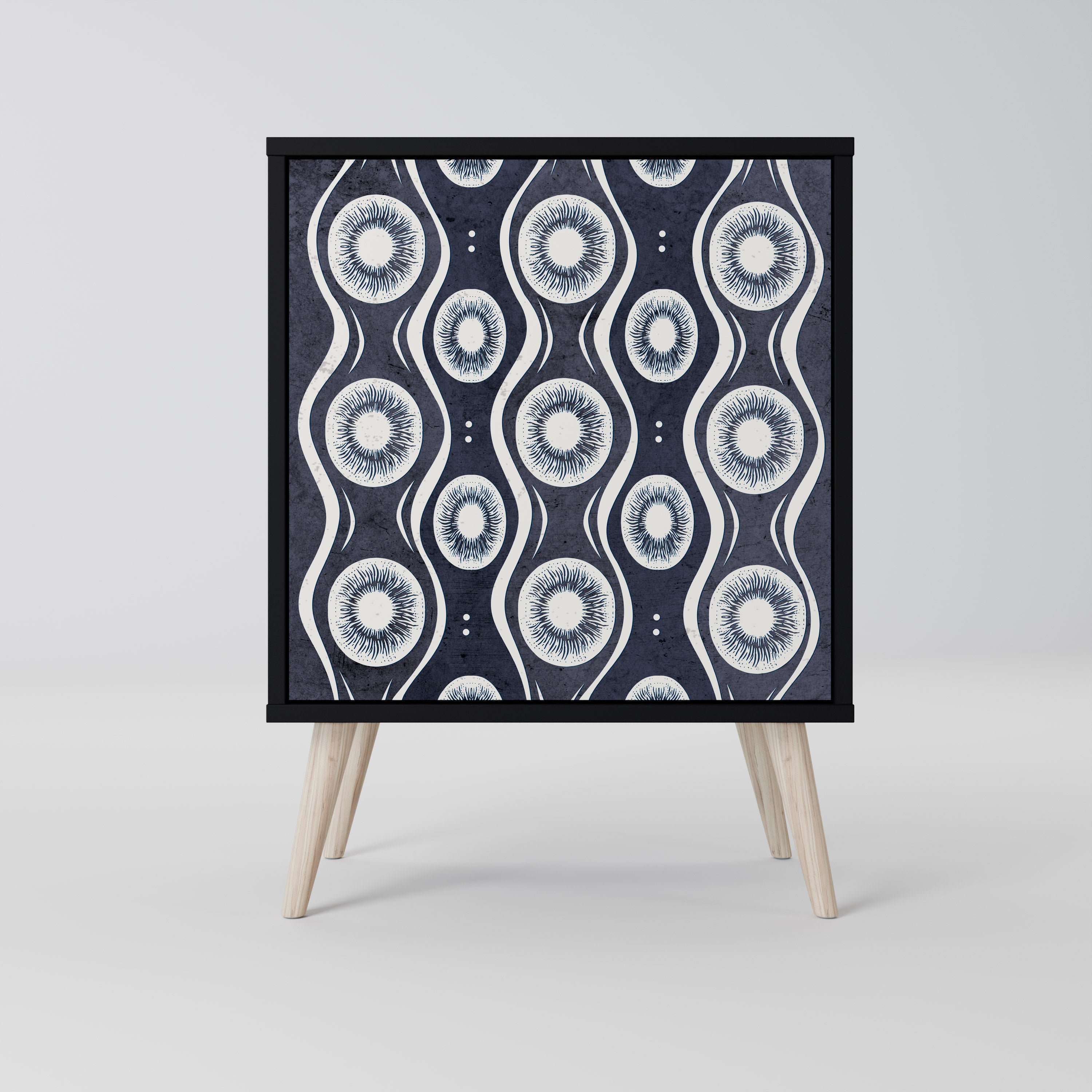 GRAPHITE EYES Aparador de 1 Porta em Acabamento Preto