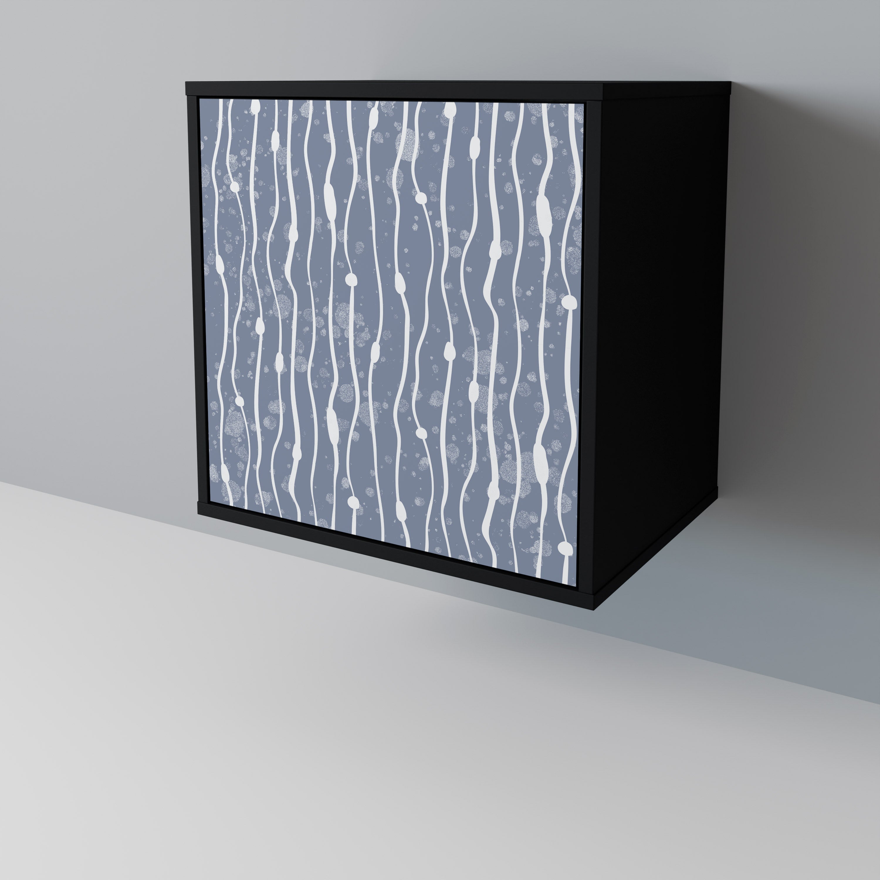 GRAPHITE RAIN 1-Door Sideboard in Black Finish