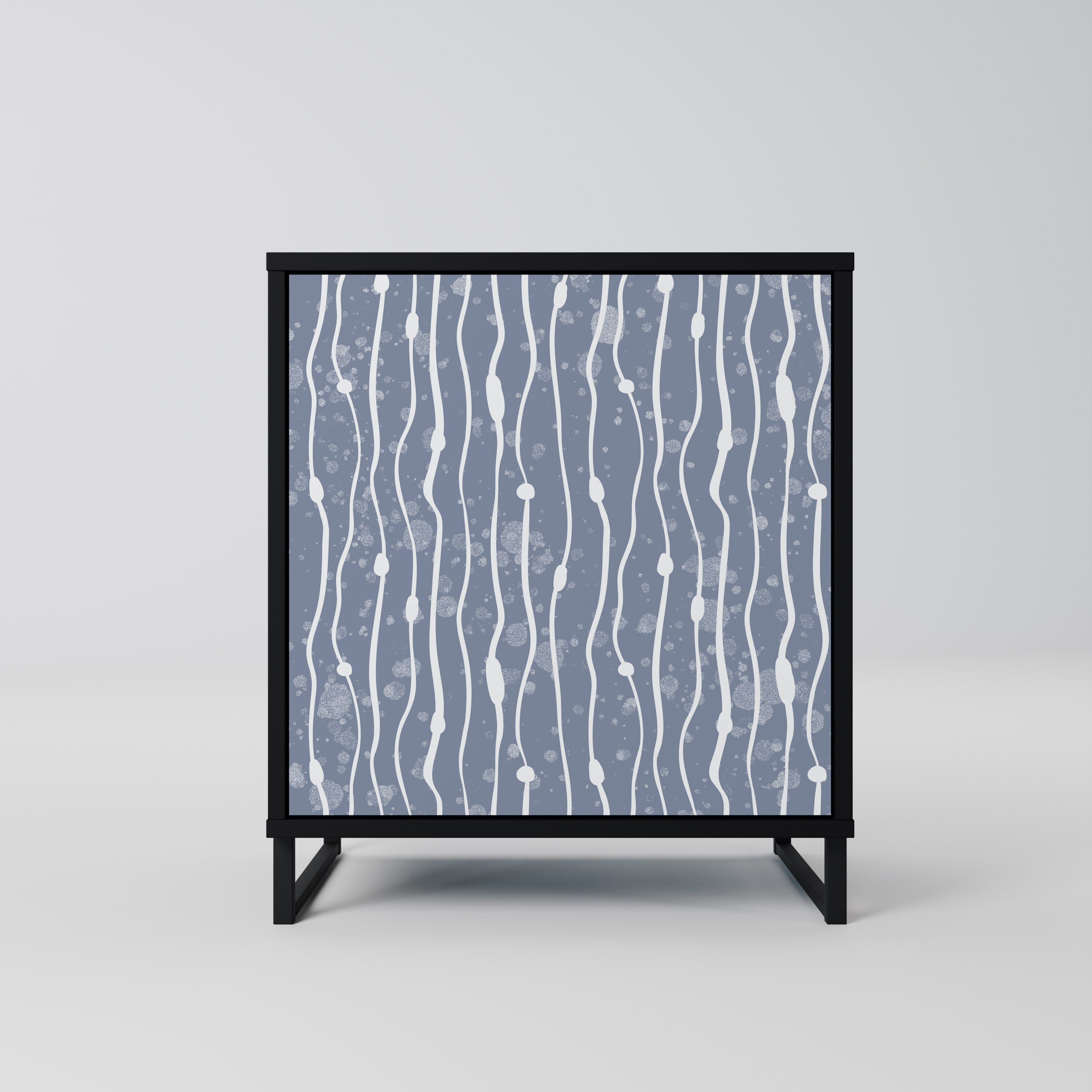 GRAPHITE RAIN Aparador de 1 Porta em Acabamento Preto