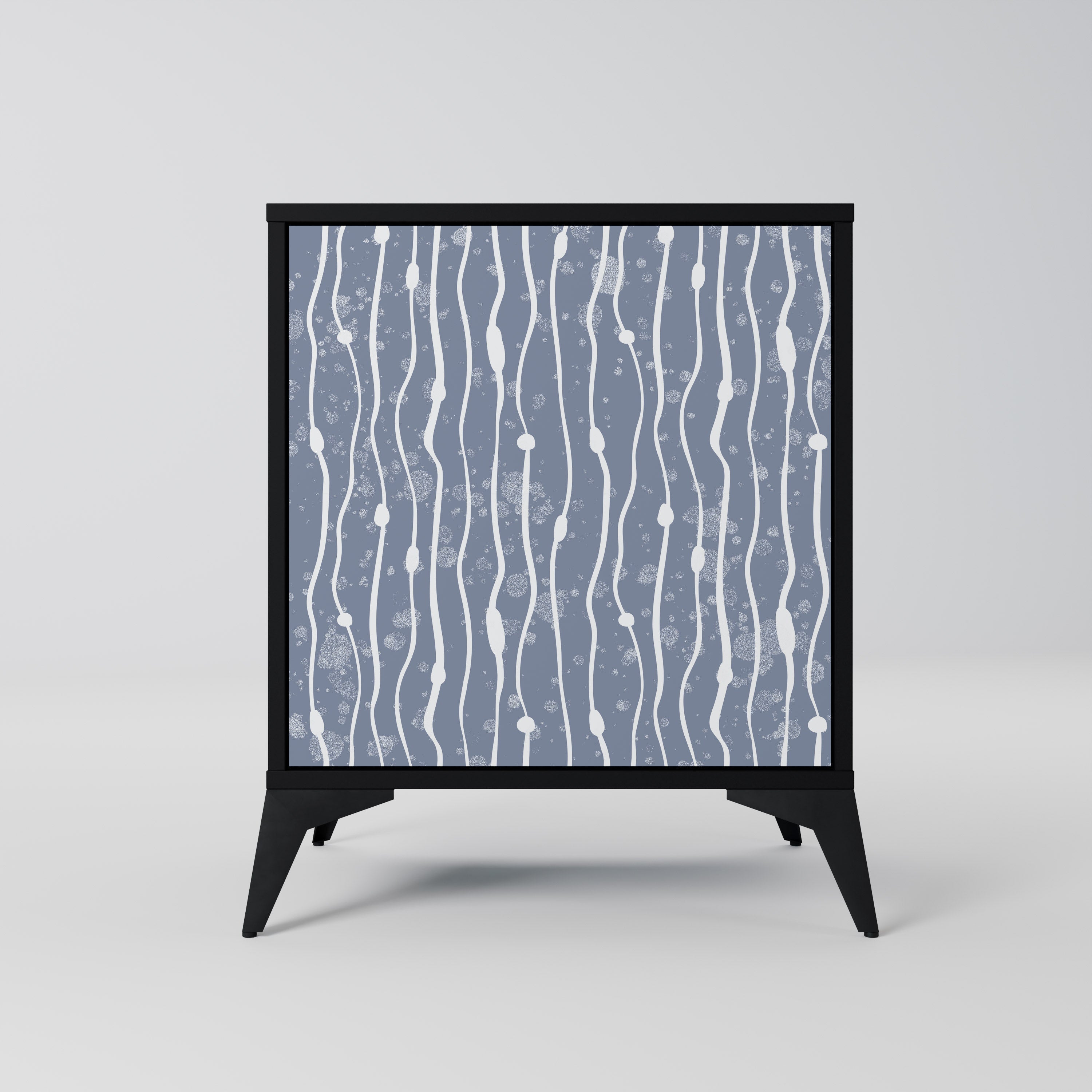 GRAPHITE RAIN Aparador de 1 Porta em Acabamento Preto