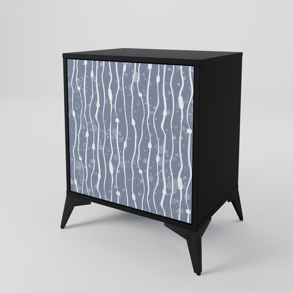 GRAPHITE RAIN 1-Door Sideboard in Black Finish