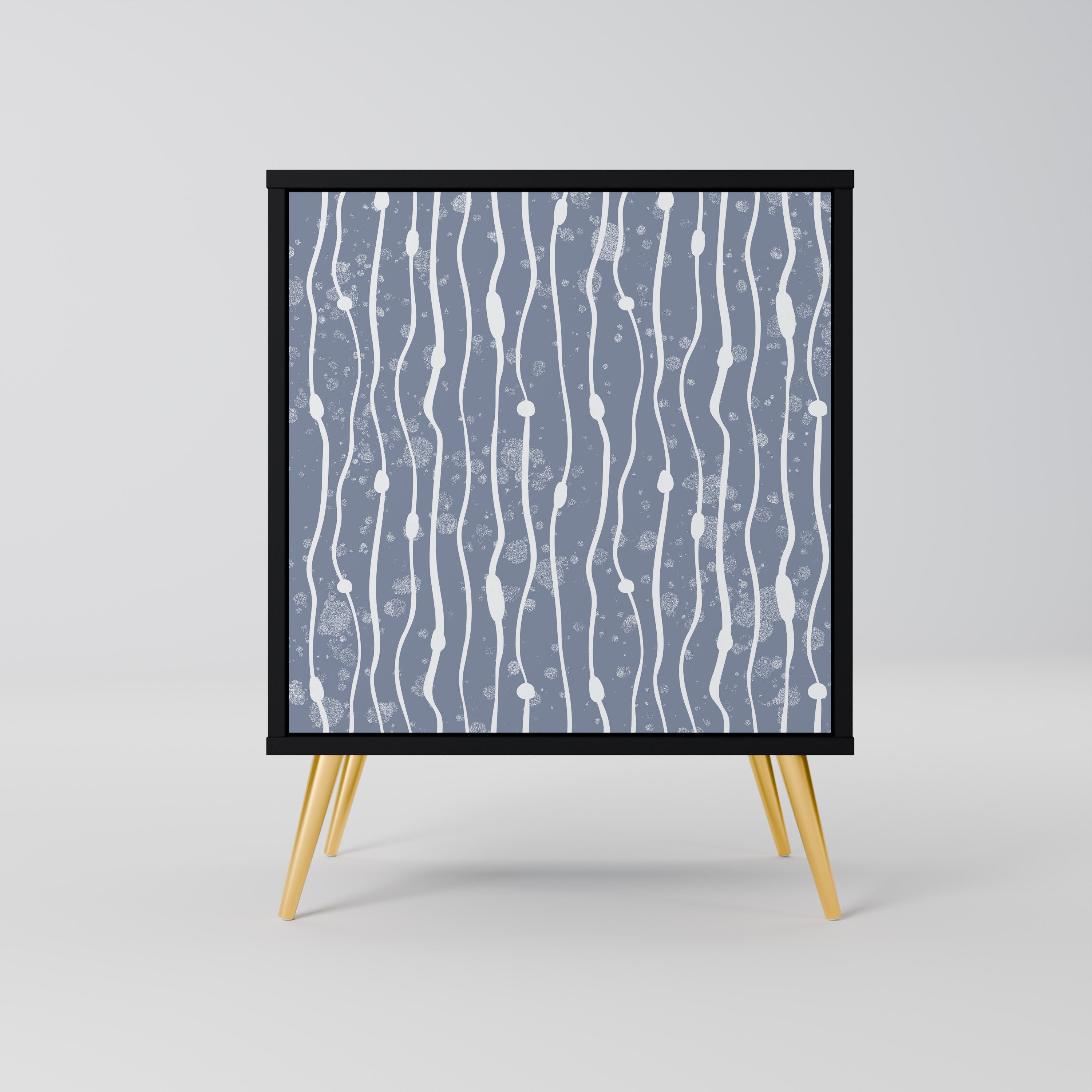 GRAPHITE RAIN Aparador de 1 Porta em Acabamento Preto