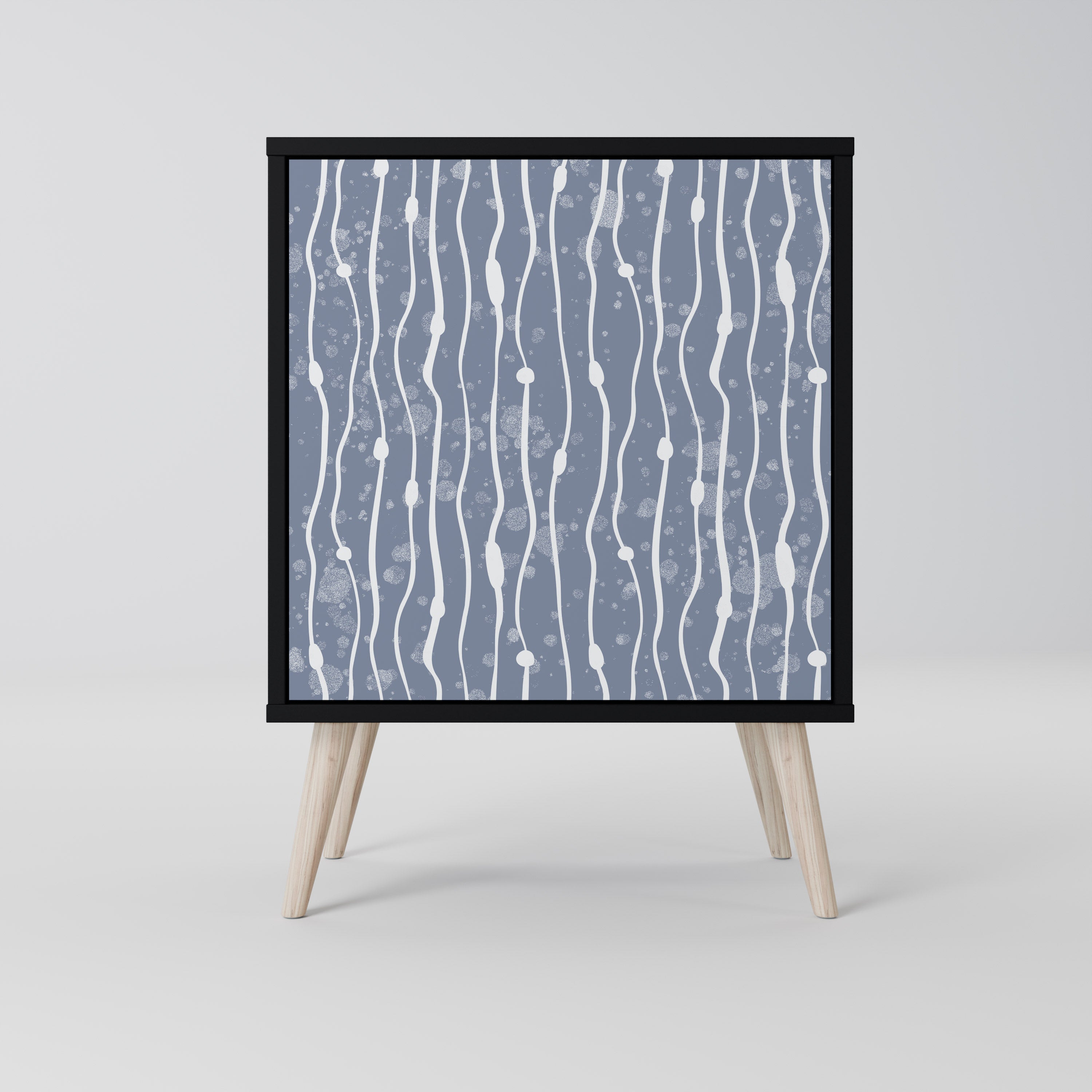 GRAPHITE RAIN Aparador de 1 Porta em Acabamento Preto