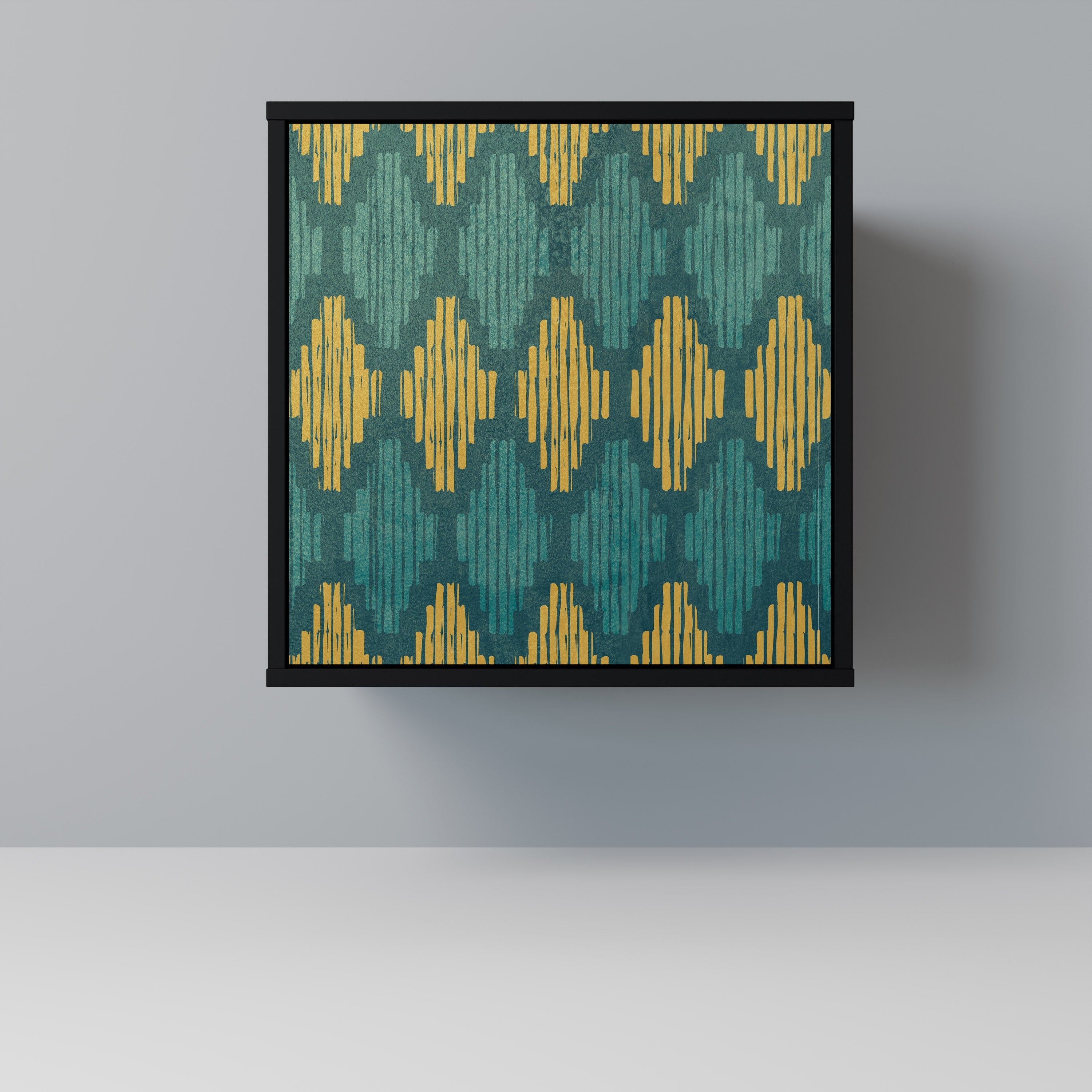 POLYGONS Aparador de 1 Porta em Acabamento Preto