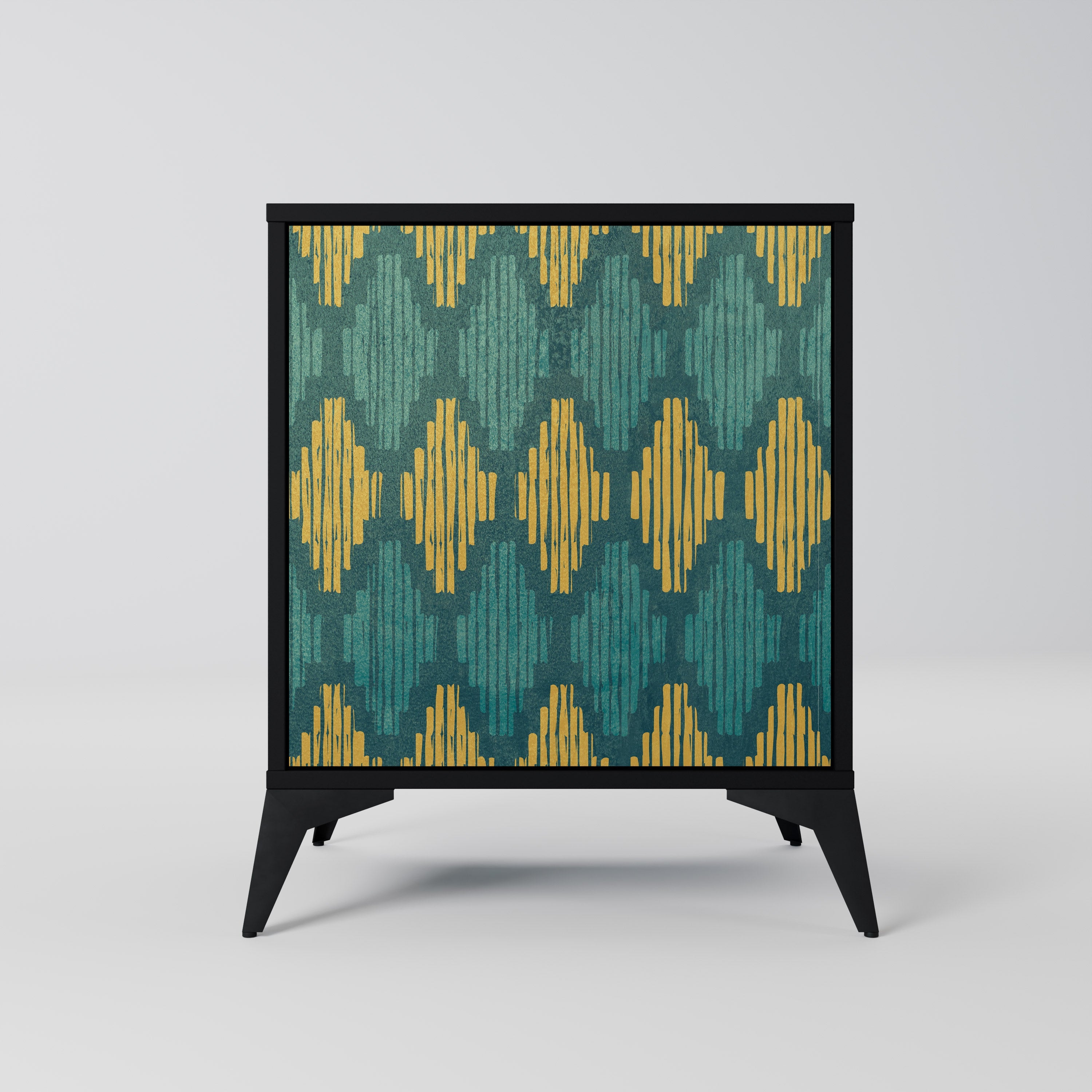 POLYGONS Aparador de 1 Porta em Acabamento Preto