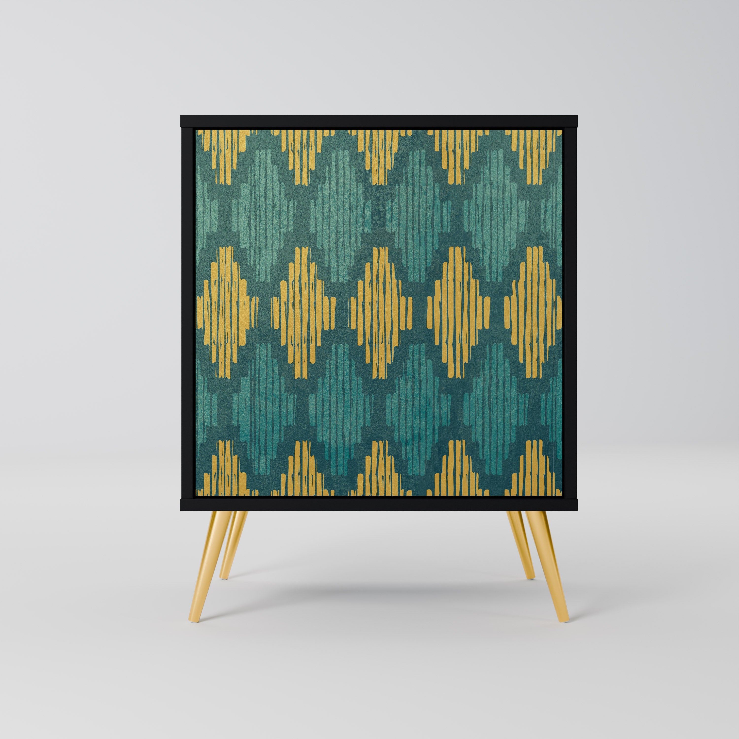 POLYGONS Aparador de 1 Porta em Acabamento Preto