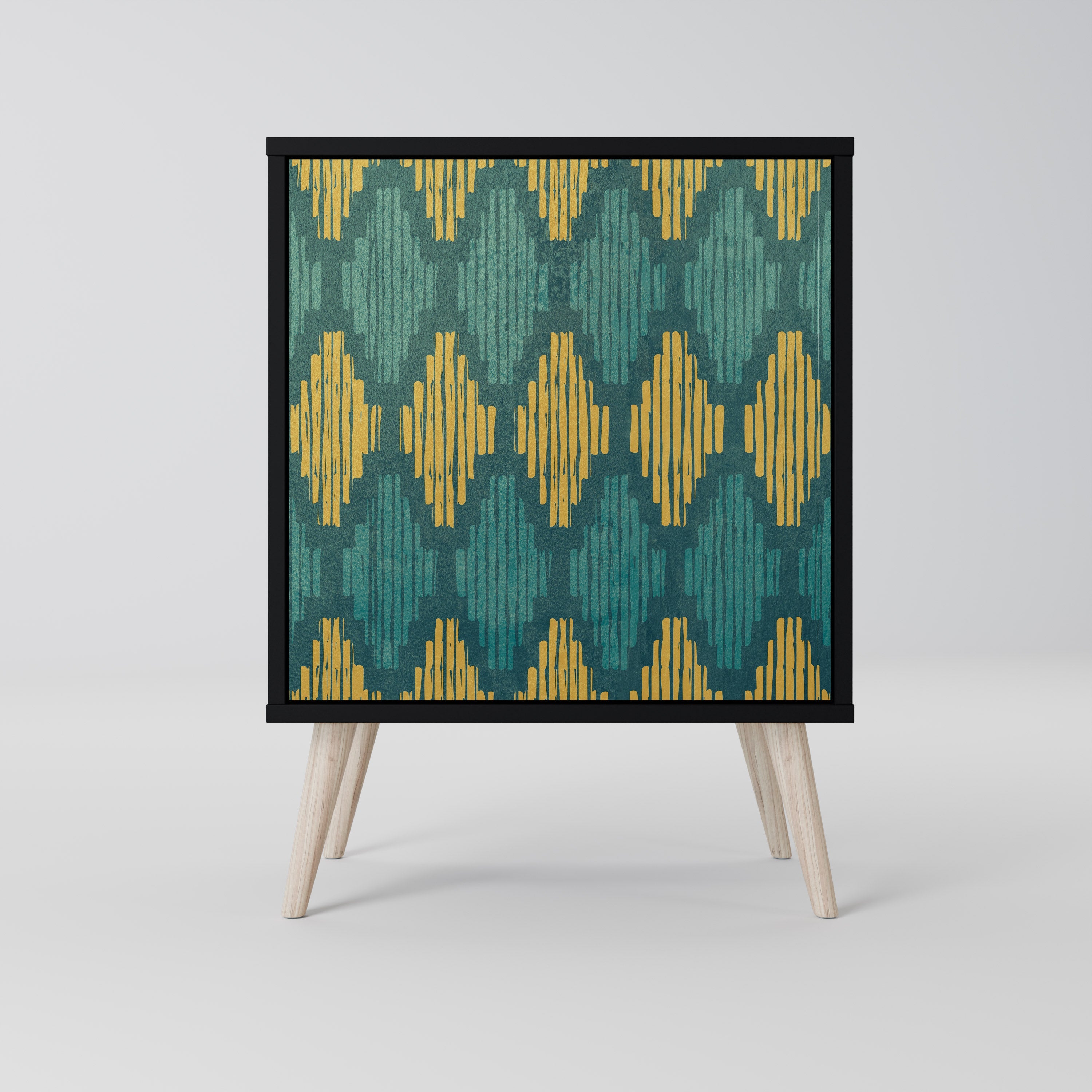 POLYGONS Aparador de 1 Porta em Acabamento Preto