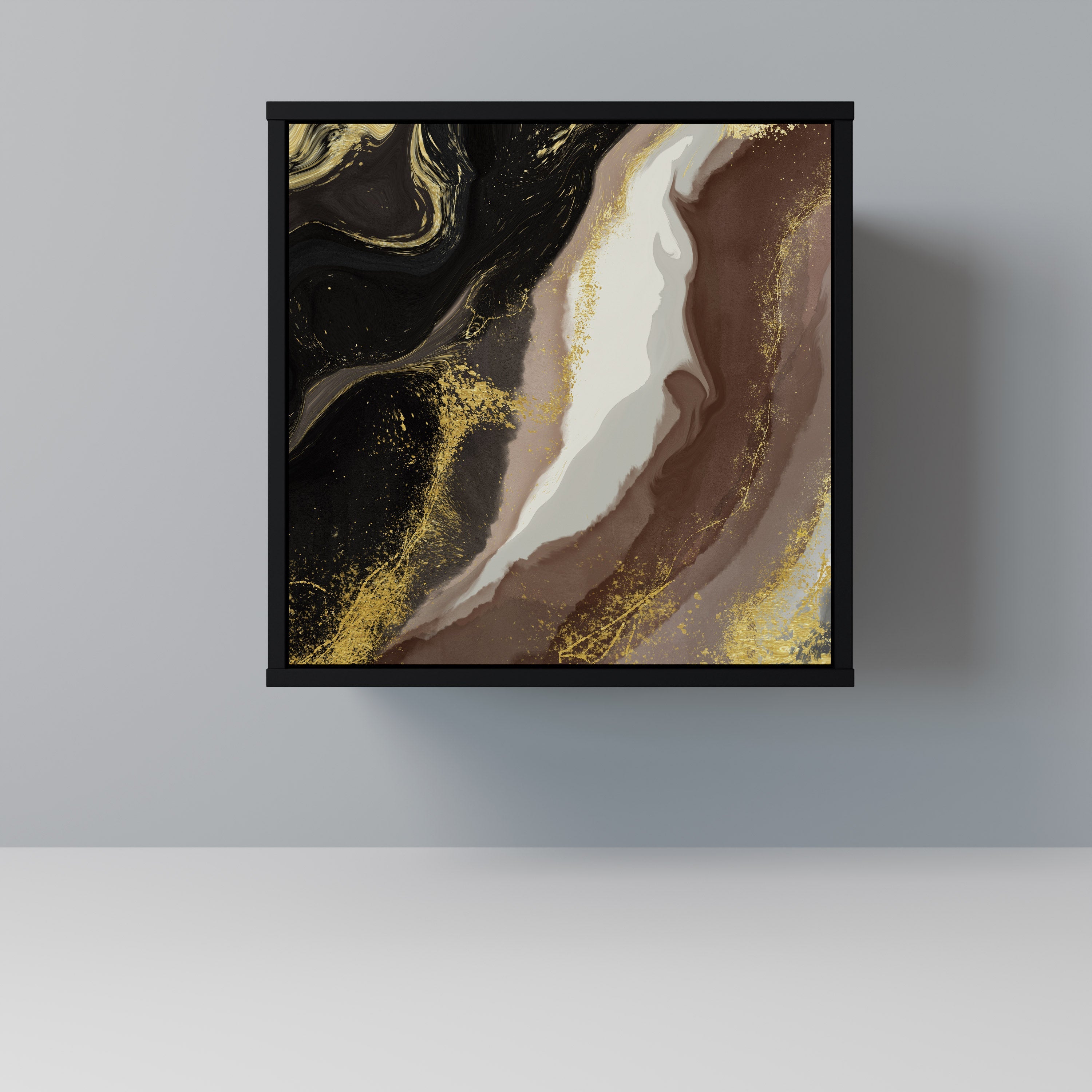 GOLD DUST Aparador de 1 Porta em Acabamento Preto