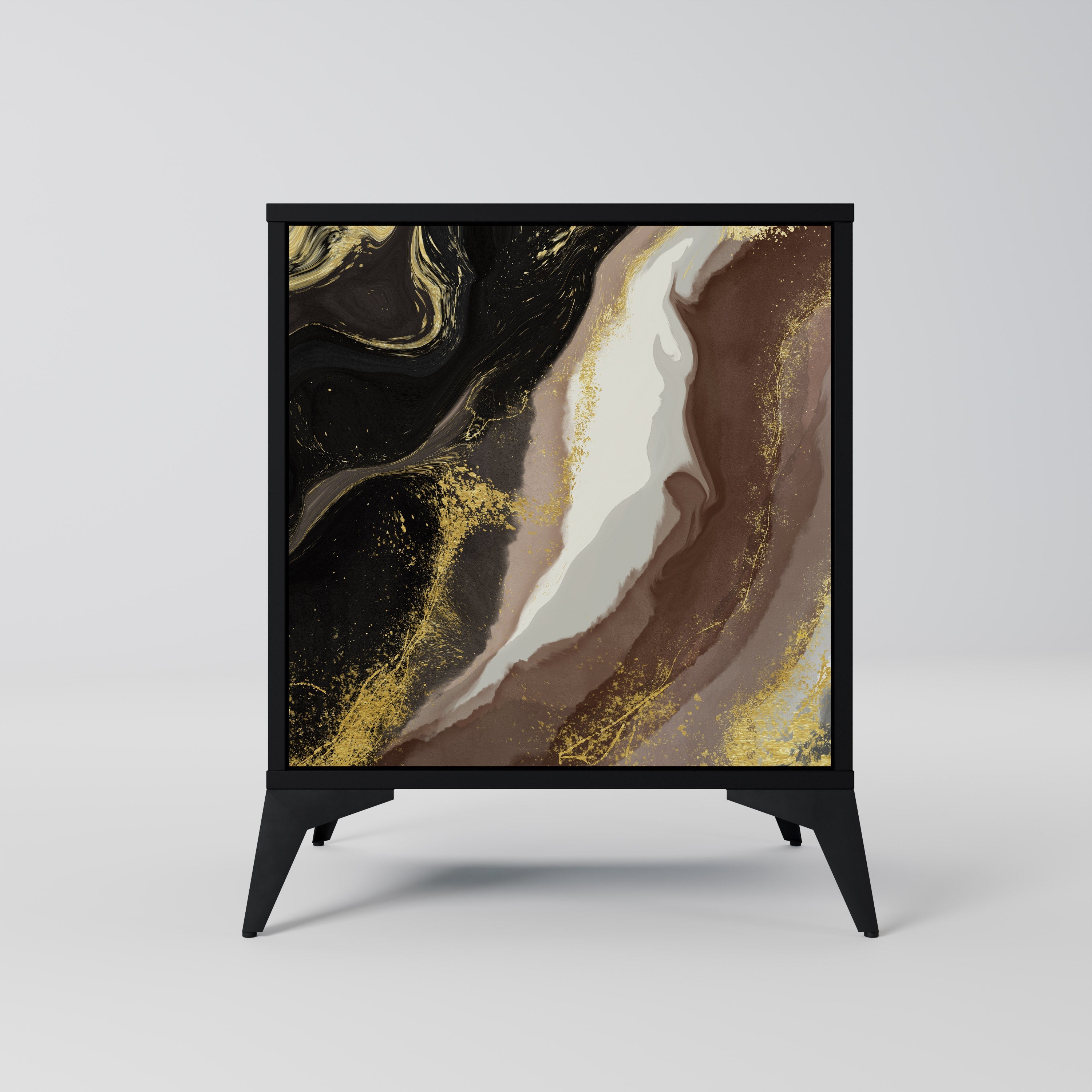 GOLD DUST Aparador de 1 Porta em Acabamento Preto