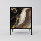 GOLD DUST Aparador de 1 Porta em Acabamento Preto