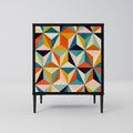 TESSELATE TREASURES Aparador de 1 Porta em Acabamento Preto
