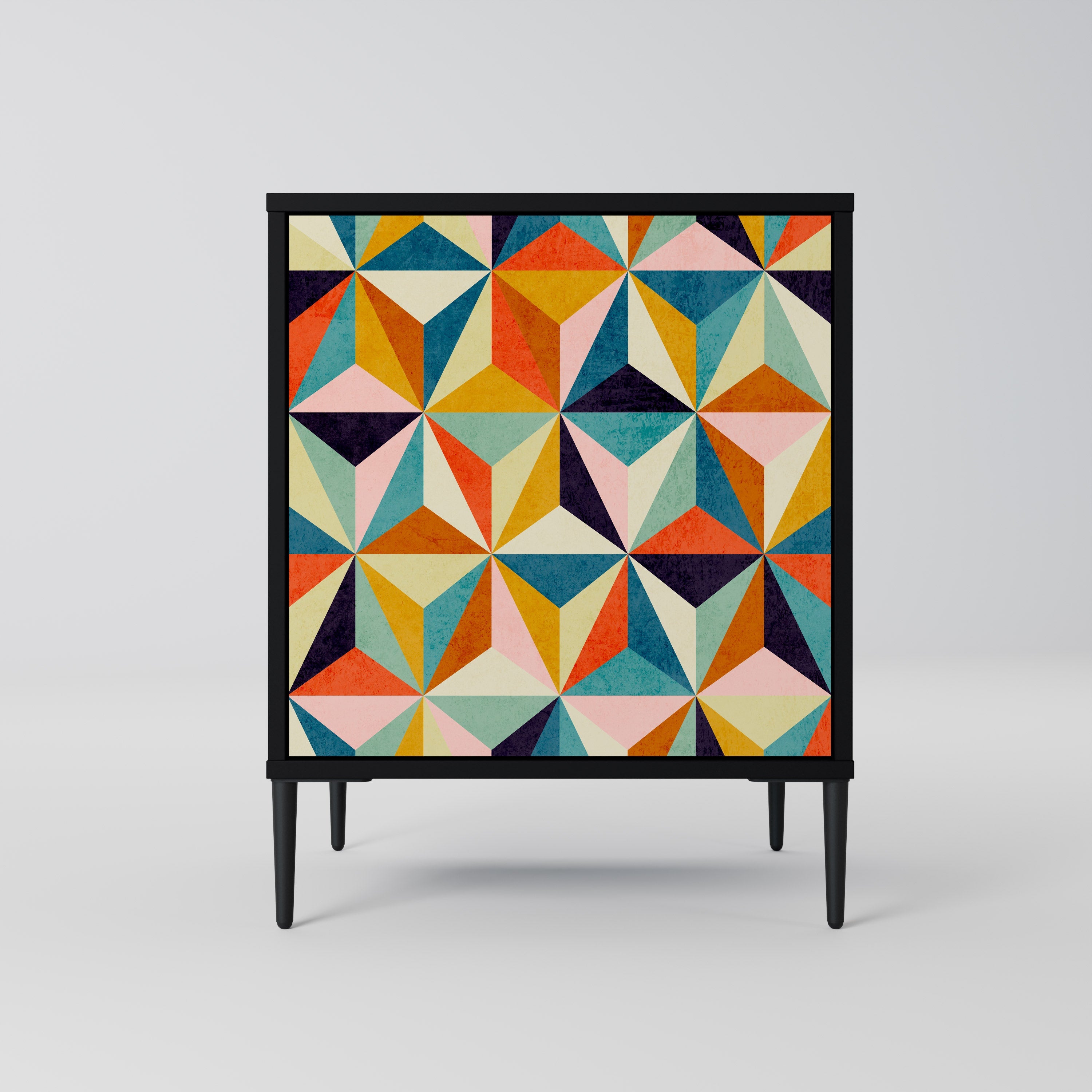 TESSELATE TREASURES Aparador de 1 Porta em Acabamento Preto