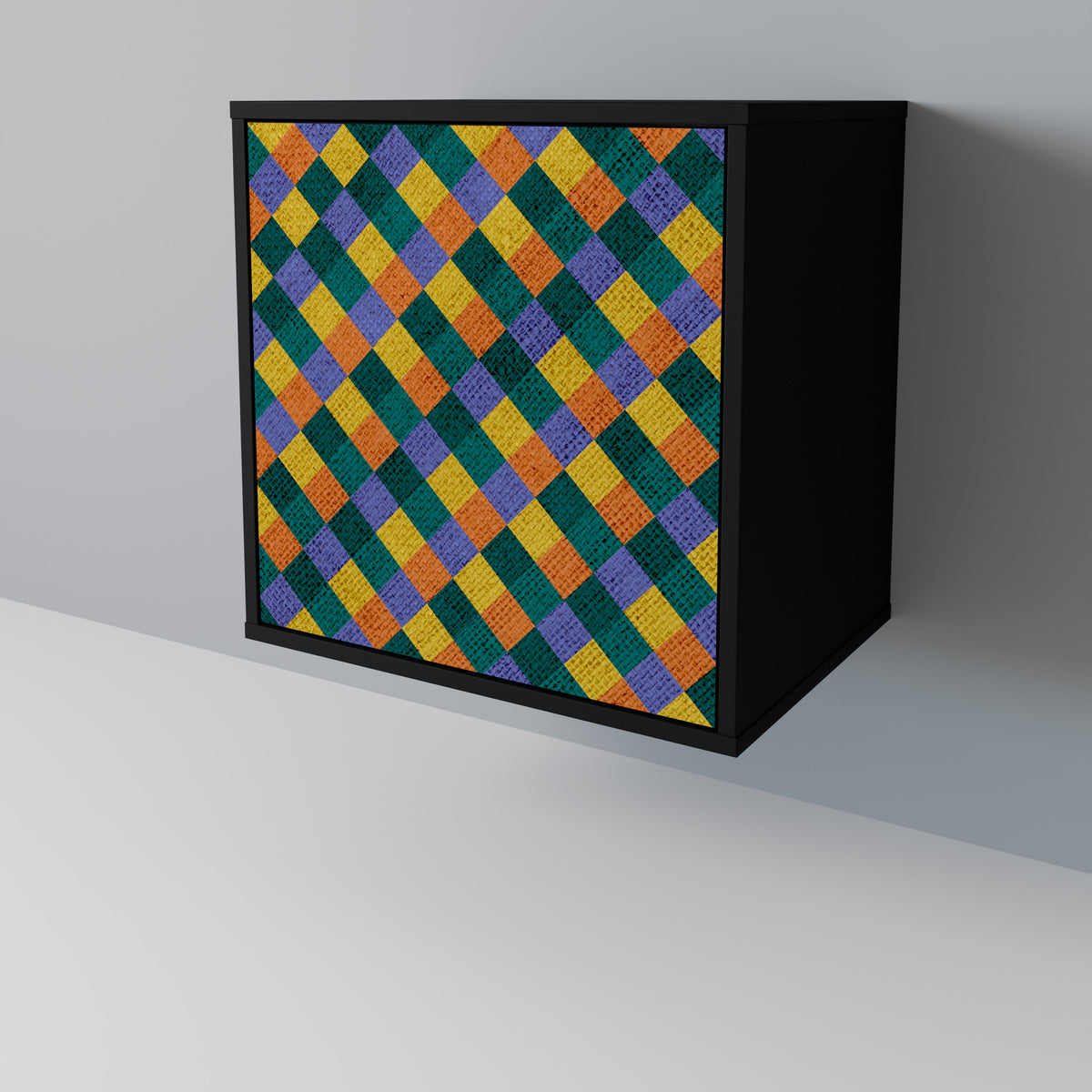 PAINTED SQUARES MIX Aparador de 1 Porta