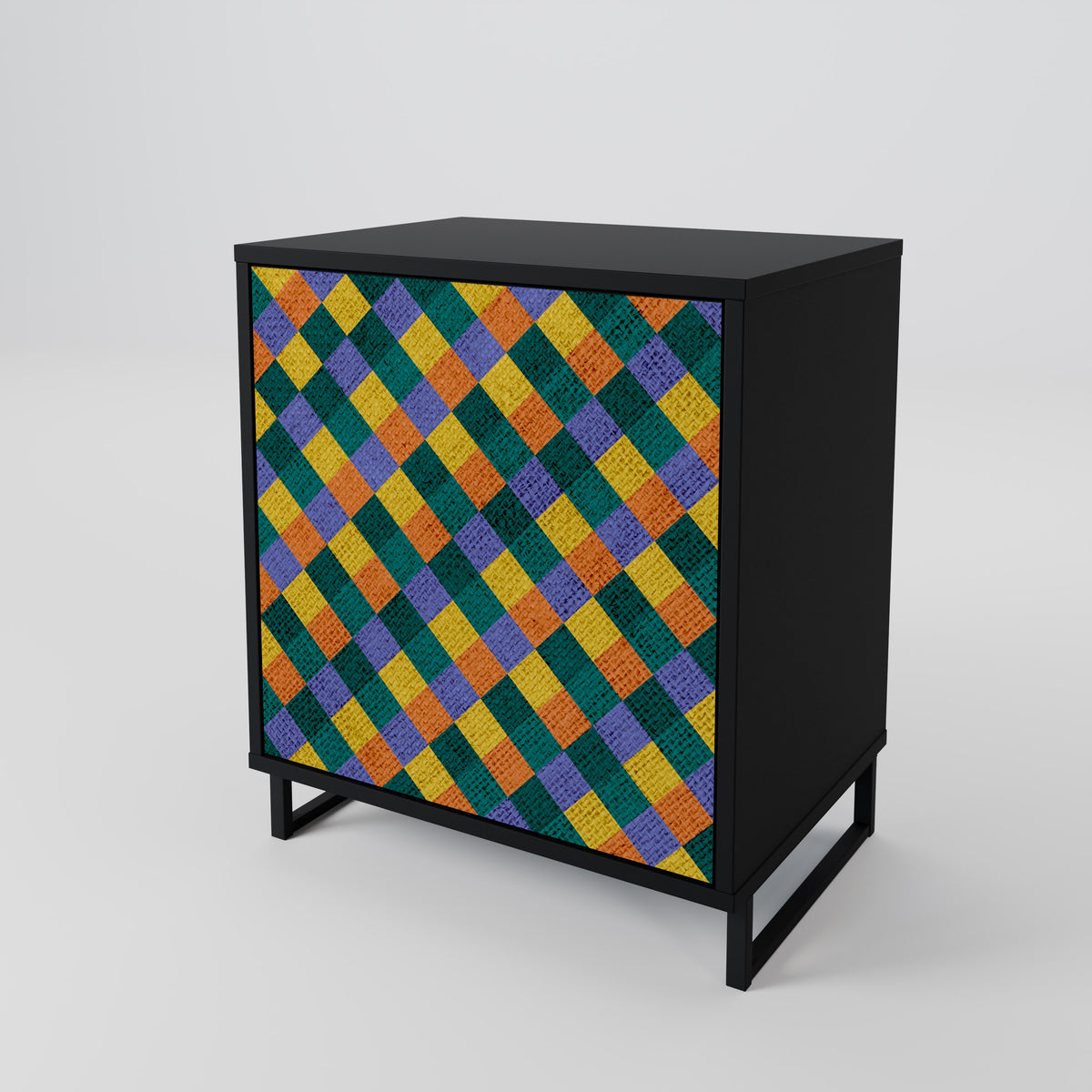 PAINTED SQUARES MIX Aparador de 1 Porta