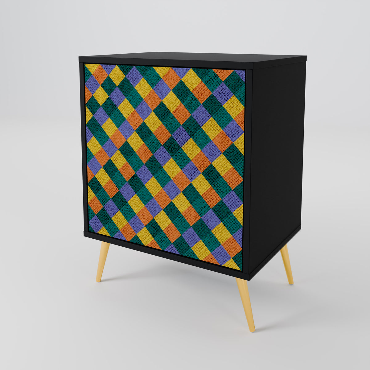 PAINTED SQUARES MIX Aparador de 1 Porta