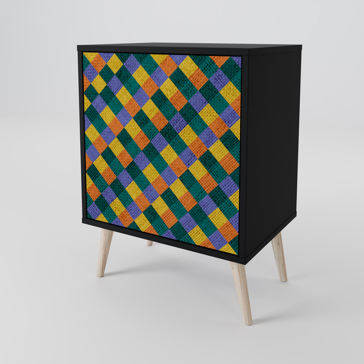 PAINTED SQUARES MIX Aparador de 1 Porta