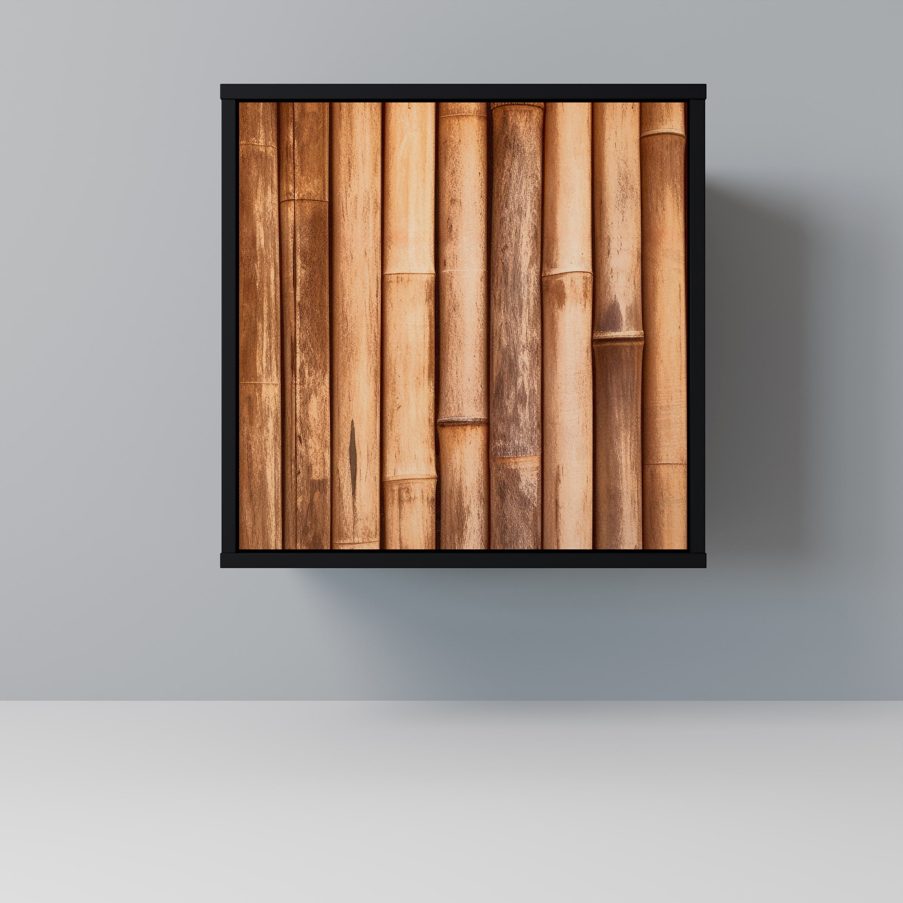 NATURAL WOOD Aparador de 1 Porta em Acabamento Preto