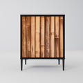NATURAL WOOD 1-Door Sideboard in Black Finish