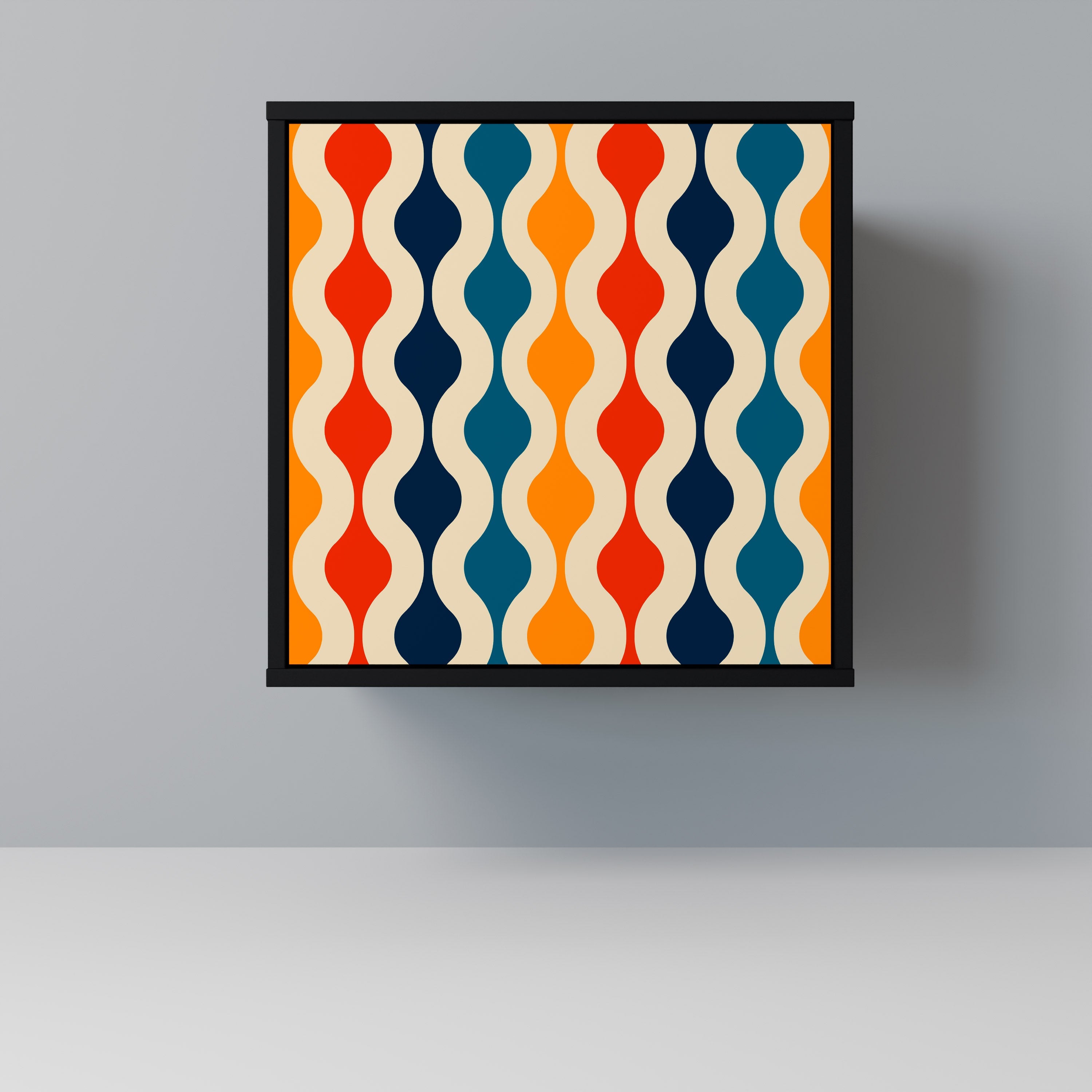 COLORFUL NOSTALGIA Aparador de 1 Porta em Acabamento Preto