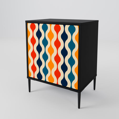 COLORFUL NOSTALGIA 1-Door Sideboard in Black Finish