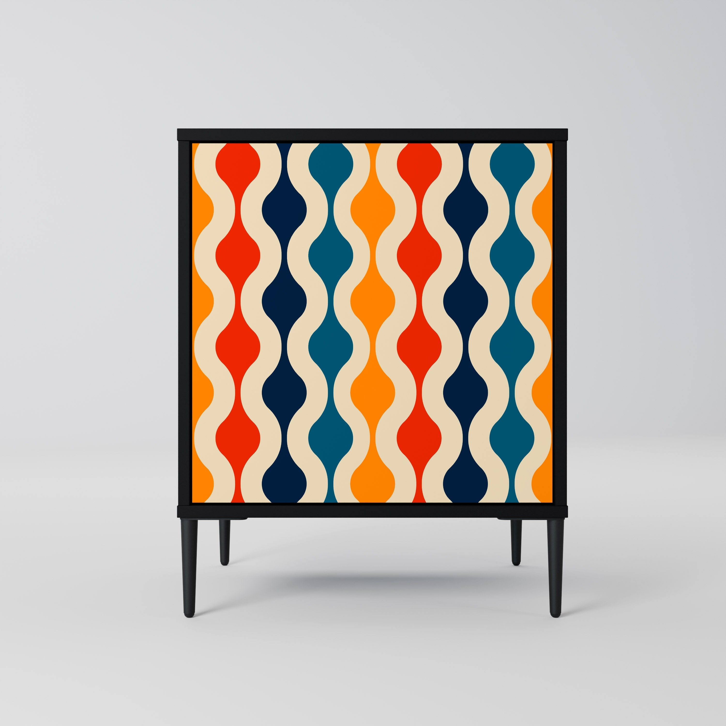 COLORFUL NOSTALGIA Aparador de 1 Porta em Acabamento Preto