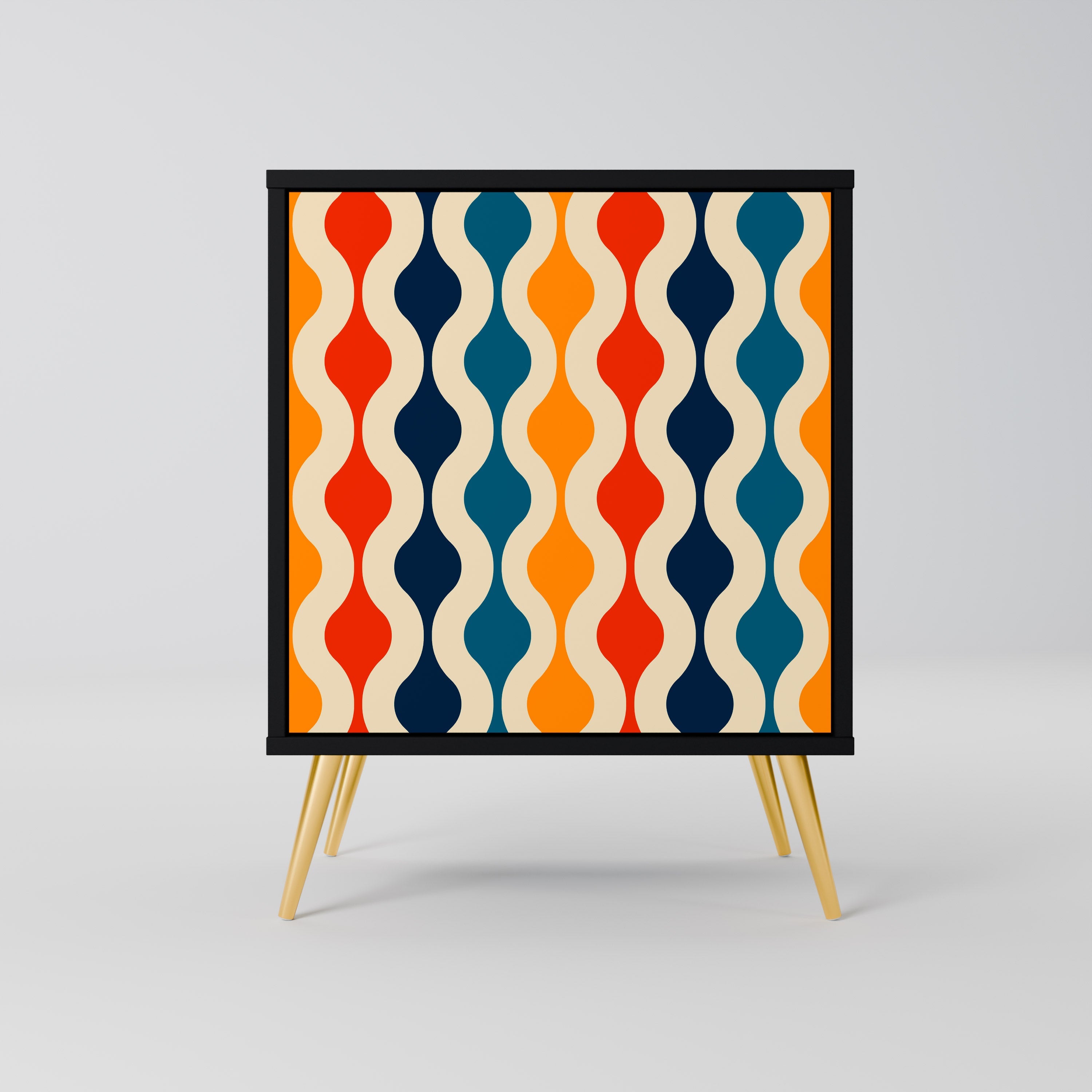 COLORFUL NOSTALGIA Aparador de 1 Porta em Acabamento Preto