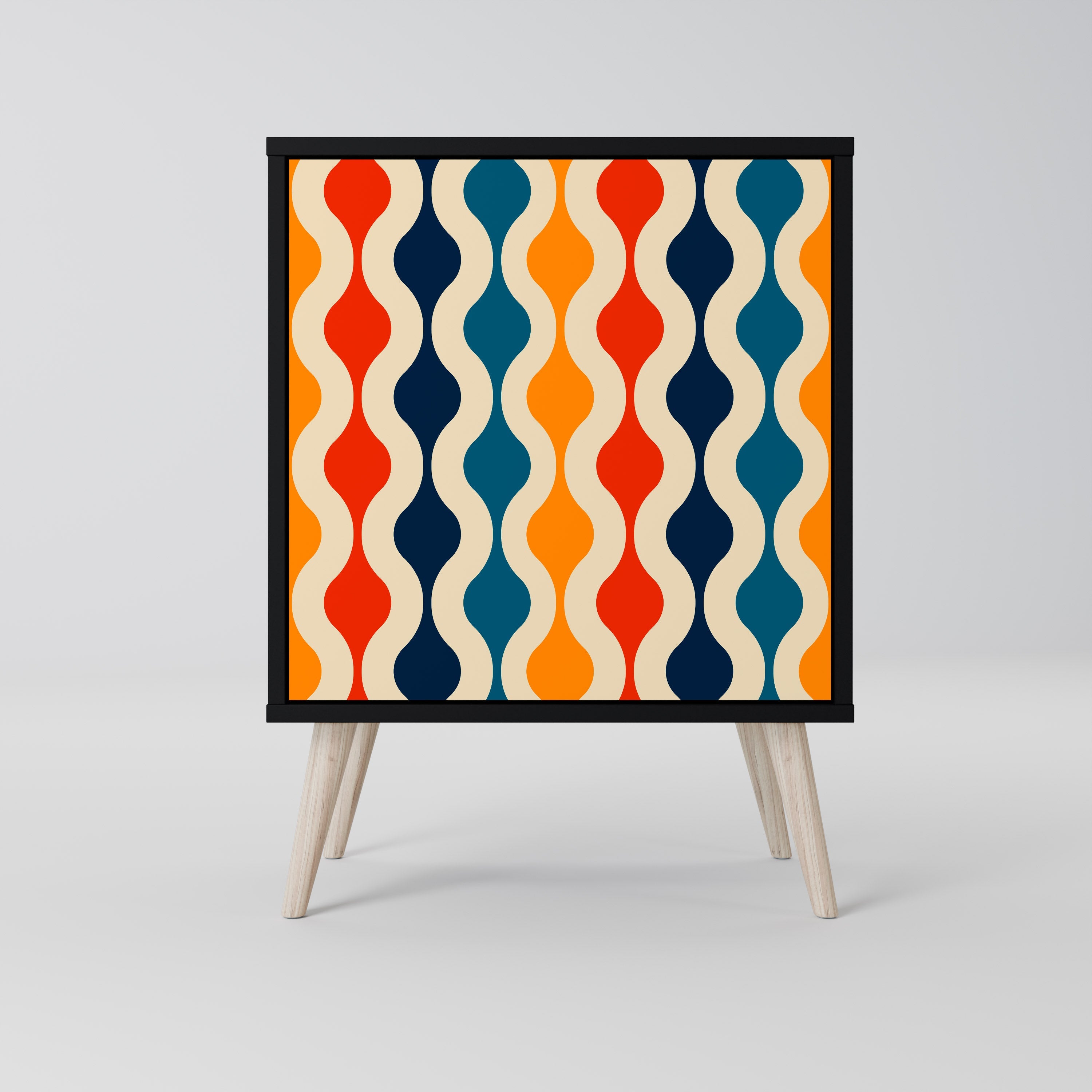 COLORFUL NOSTALGIA Aparador de 1 Porta em Acabamento Preto