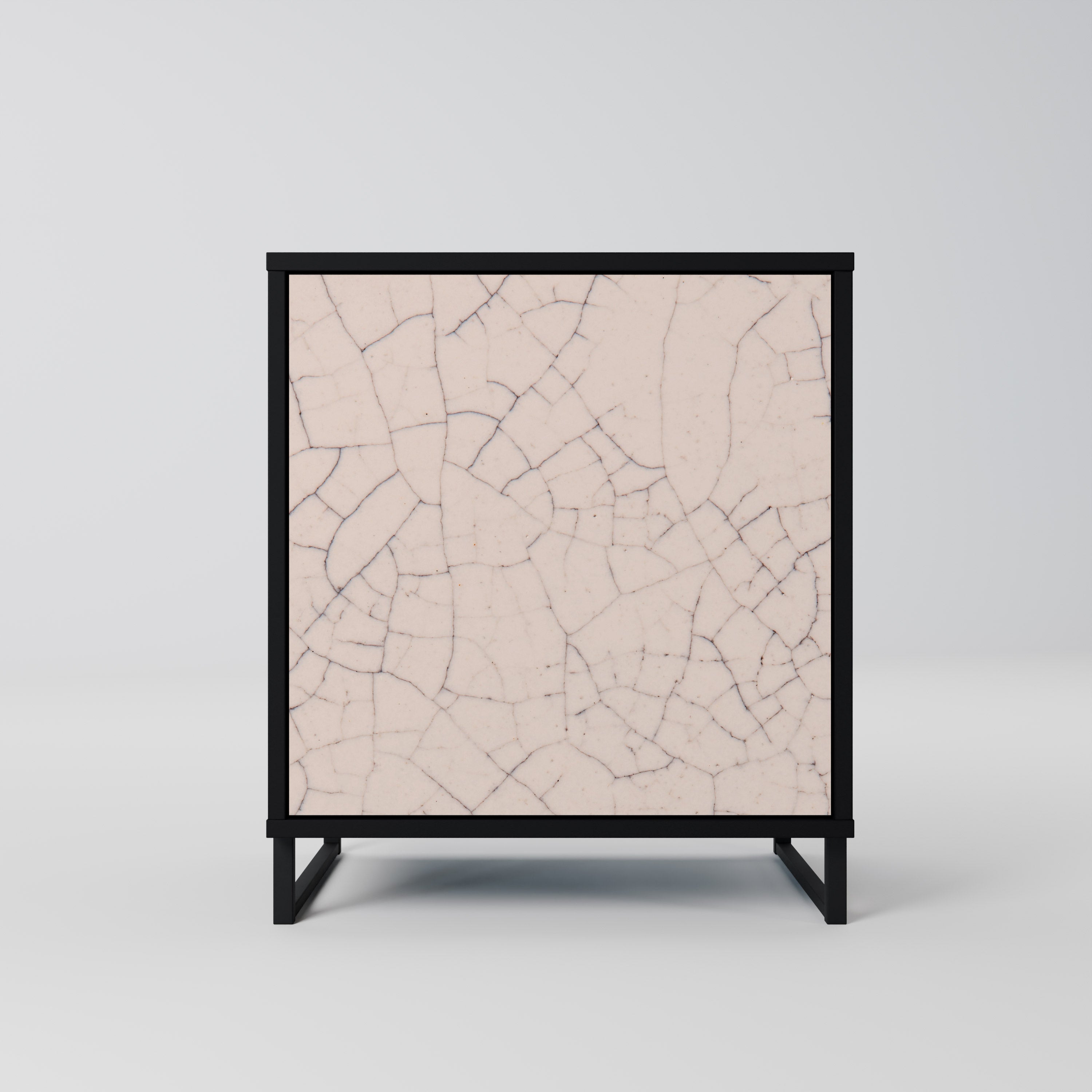 CERAMIC TEXTURE Aparador de 1 Porta em Acabamento Preto