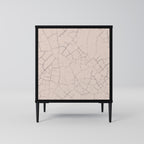 CERAMIC TEXTURE Aparador de 1 Porta em Acabamento Preto