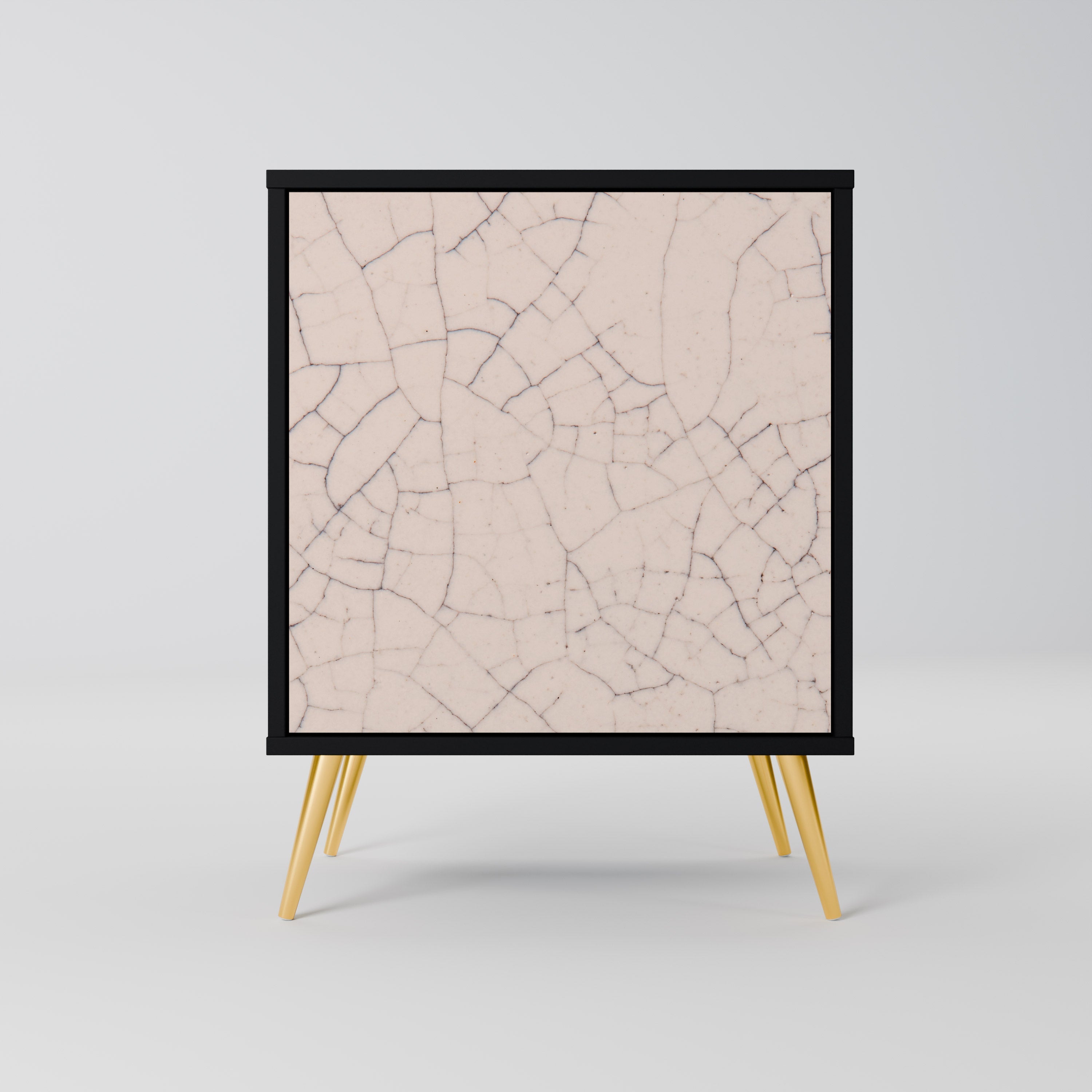 CERAMIC TEXTURE Aparador de 1 Porta em Acabamento Preto