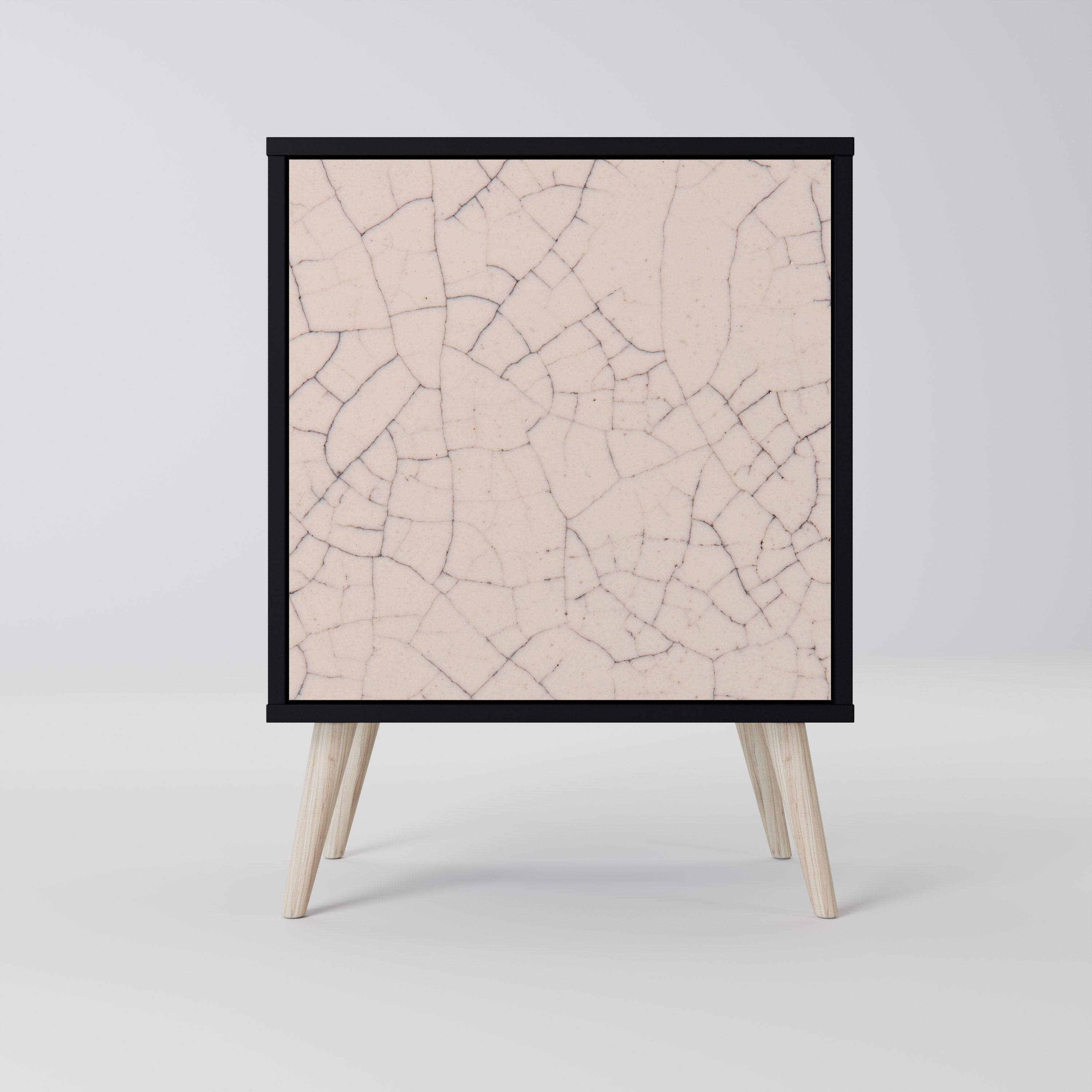 CERAMIC TEXTURE Aparador de 1 Porta em Acabamento Preto