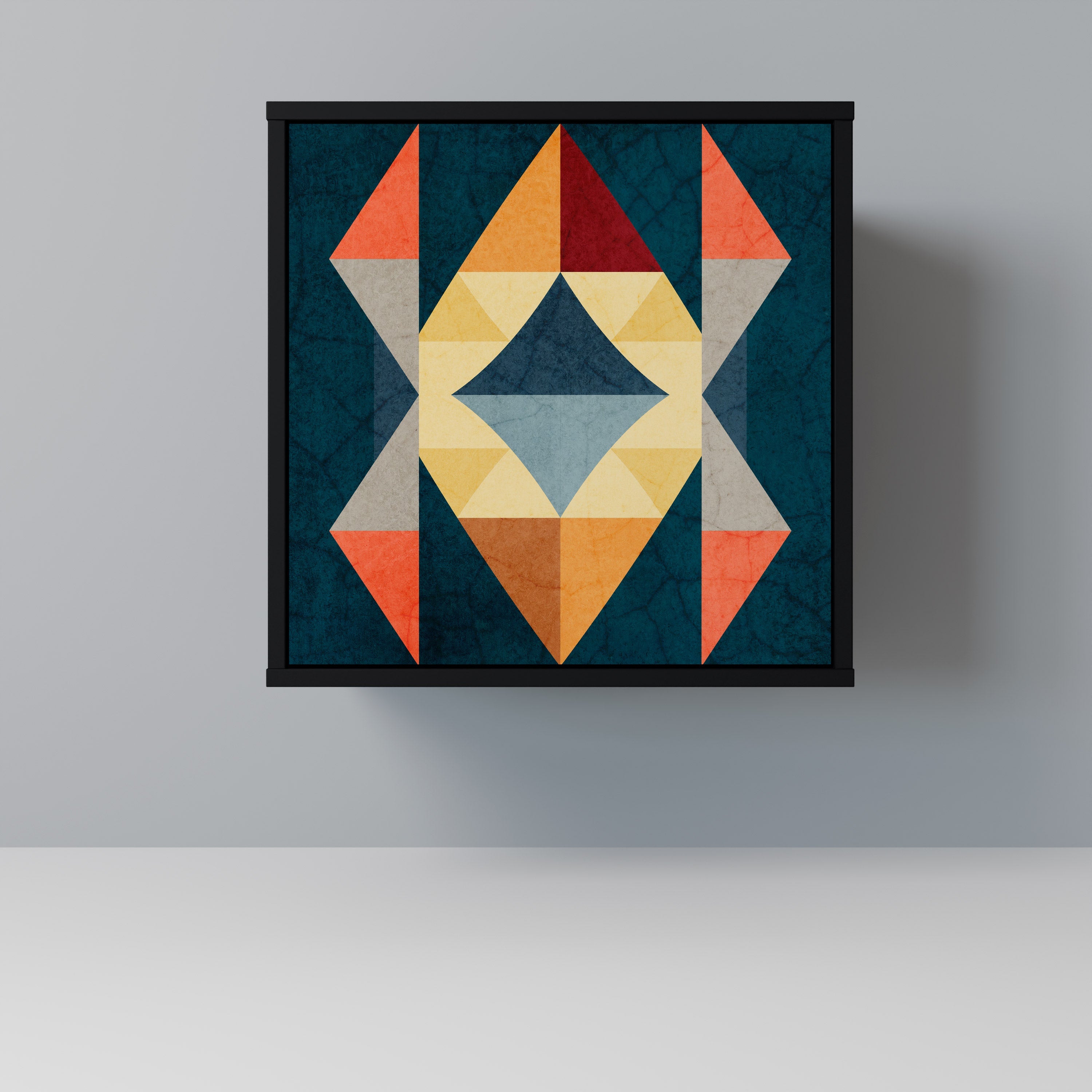 CRACKED ILLUSION Aparador de 1 Porta em Acabamento Preto