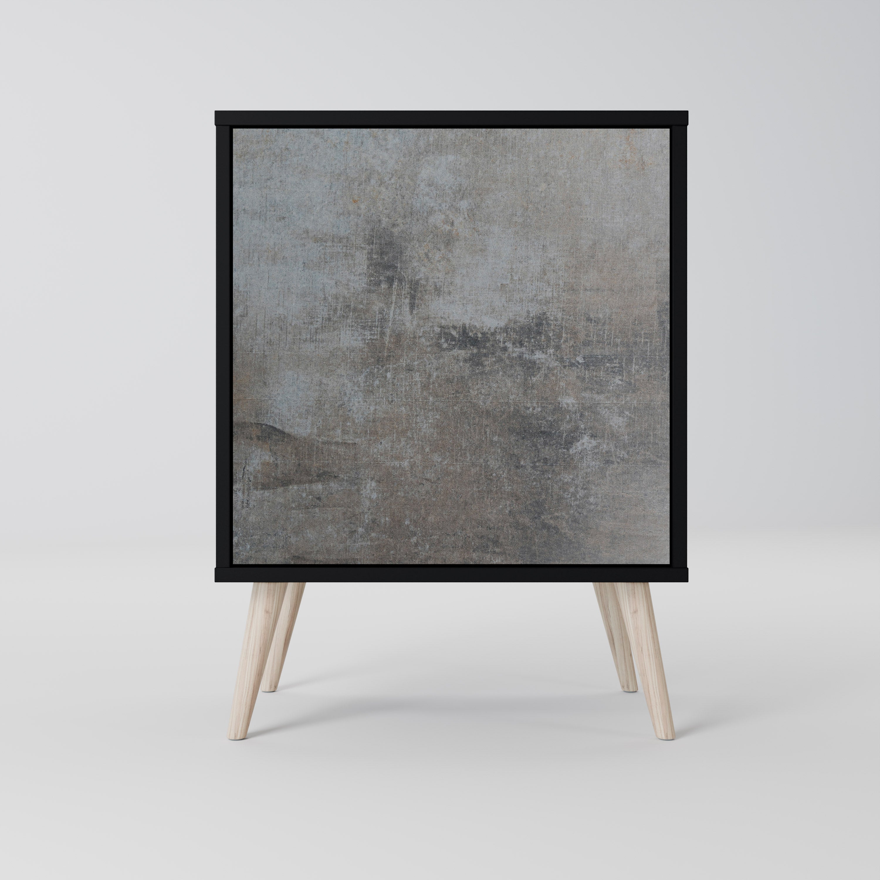 CONCRETE WALL Aparador de 1 Porta em Acabamento Preto