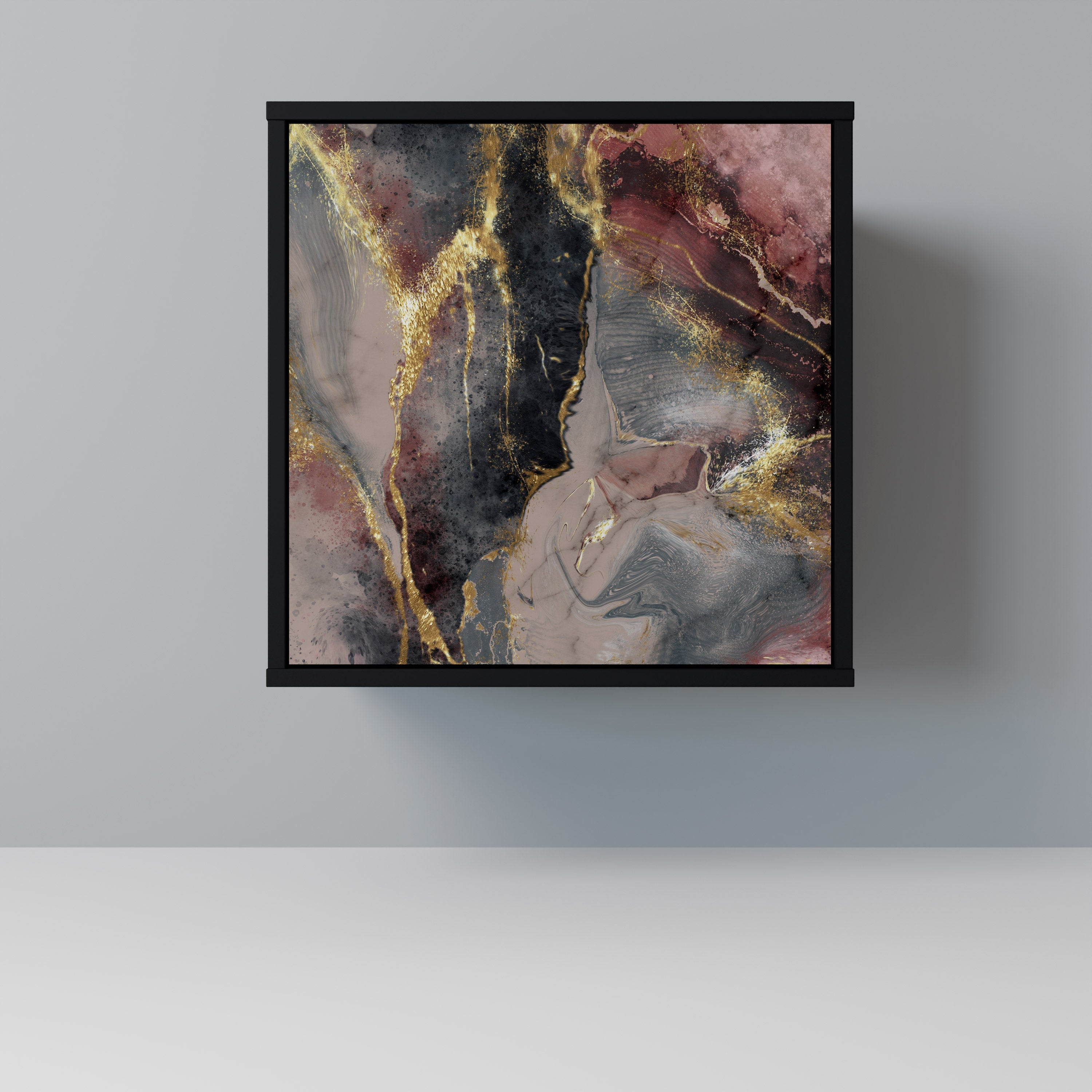 GOLDEN TIDES Aparador de 1 Porta em Acabamento Preto