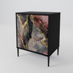 GOLDEN TIDES Aparador de 1 Porta em Acabamento Preto