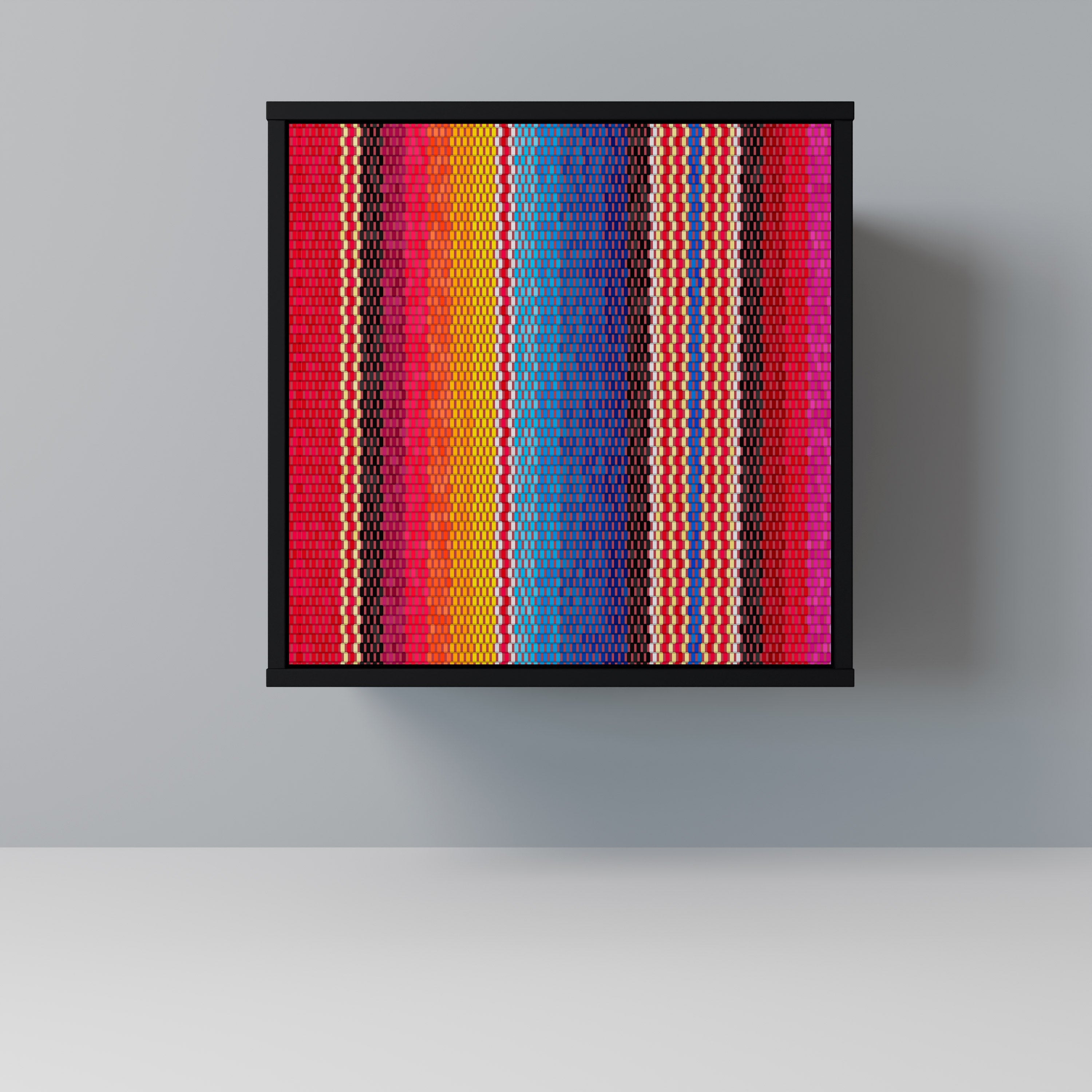 ETHNIC MEXICAN Aparador de 1 Porta em Acabamento Preto