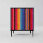 ETHNIC MEXICAN Aparador de 1 Porta em Acabamento Preto