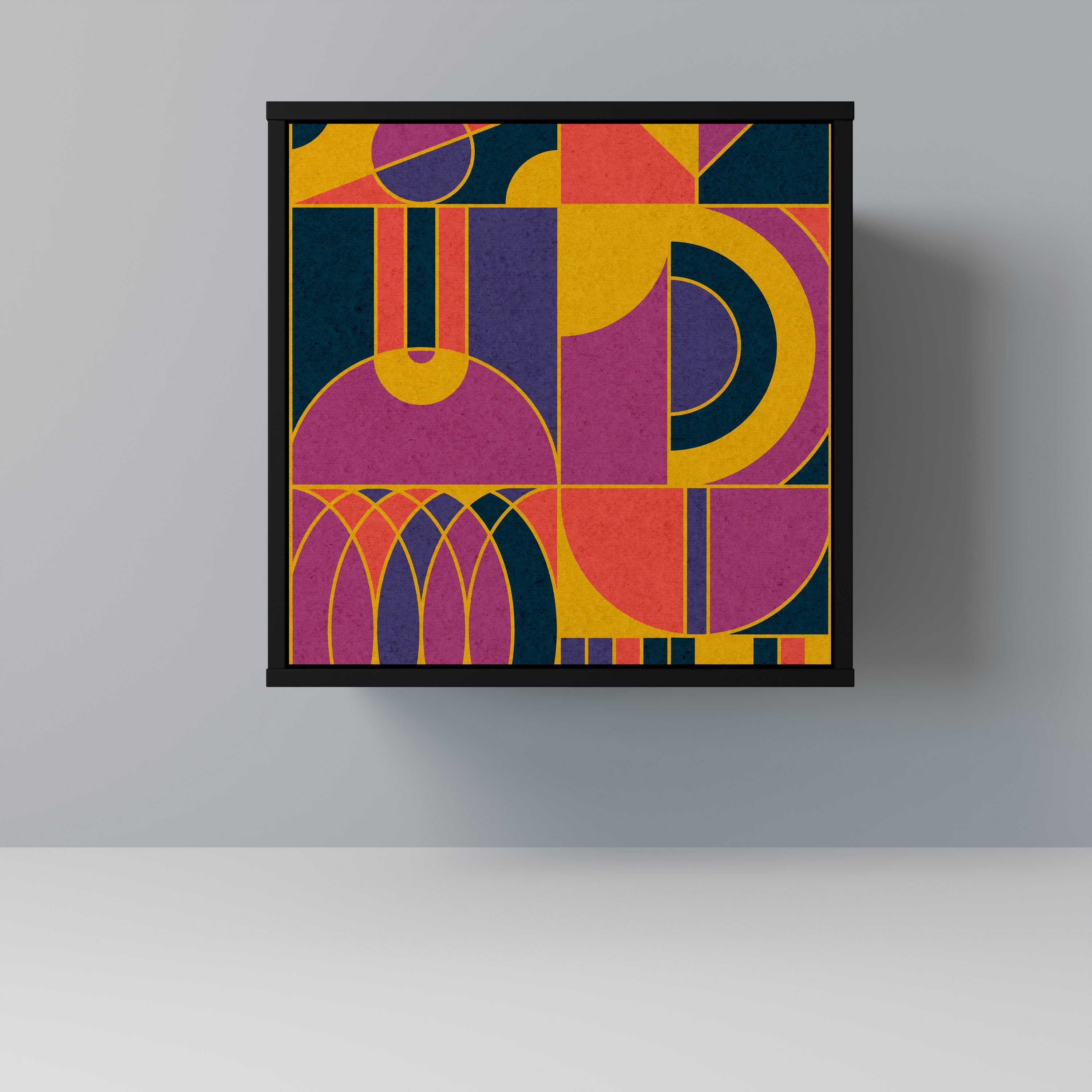 ELECTRIC PATTERNS Aparador de 1 Porta em Acabamento Preto