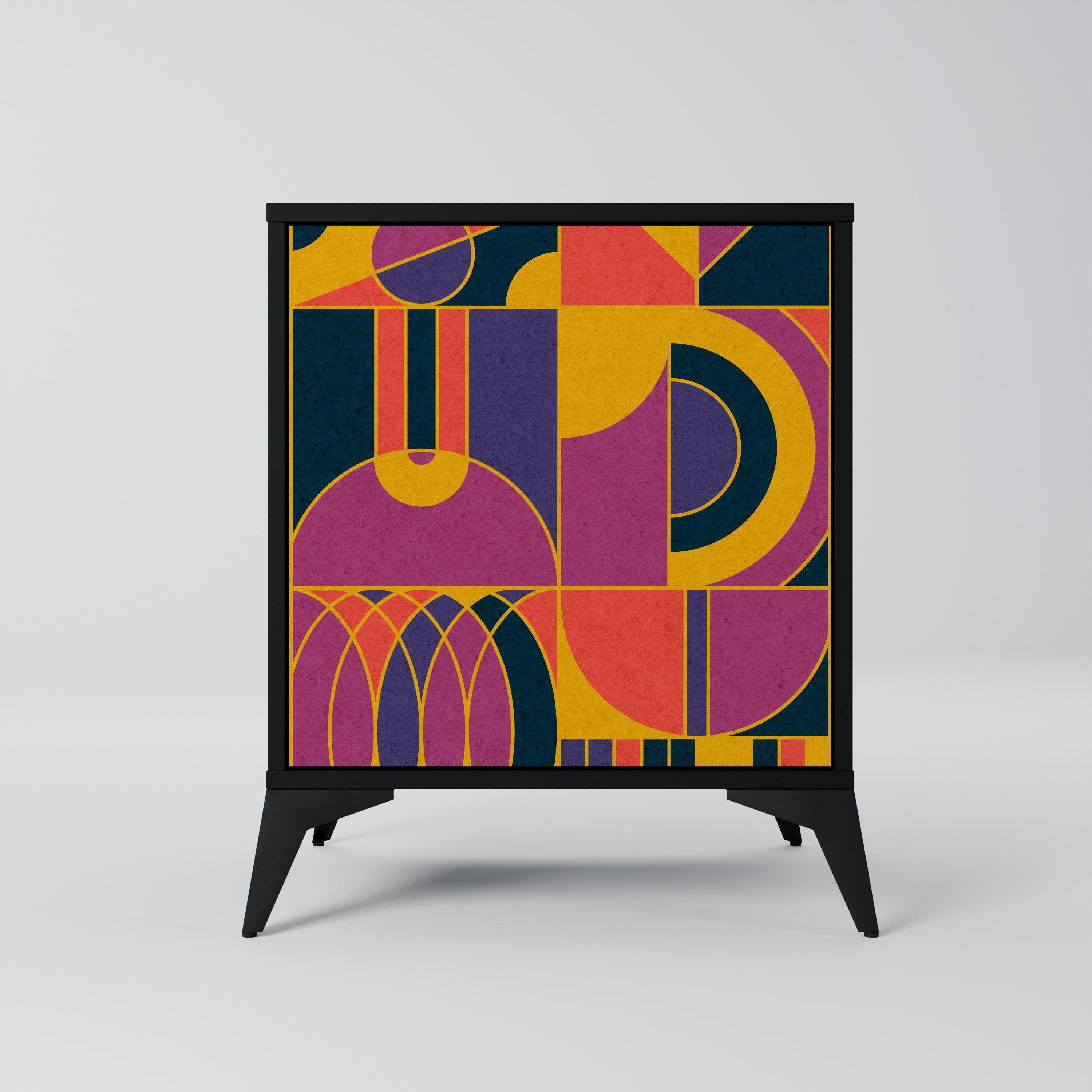 ELECTRIC PATTERNS Aparador de 1 Porta em Acabamento Preto