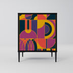 ELECTRIC PATTERNS Aparador de 1 Porta em Acabamento Preto