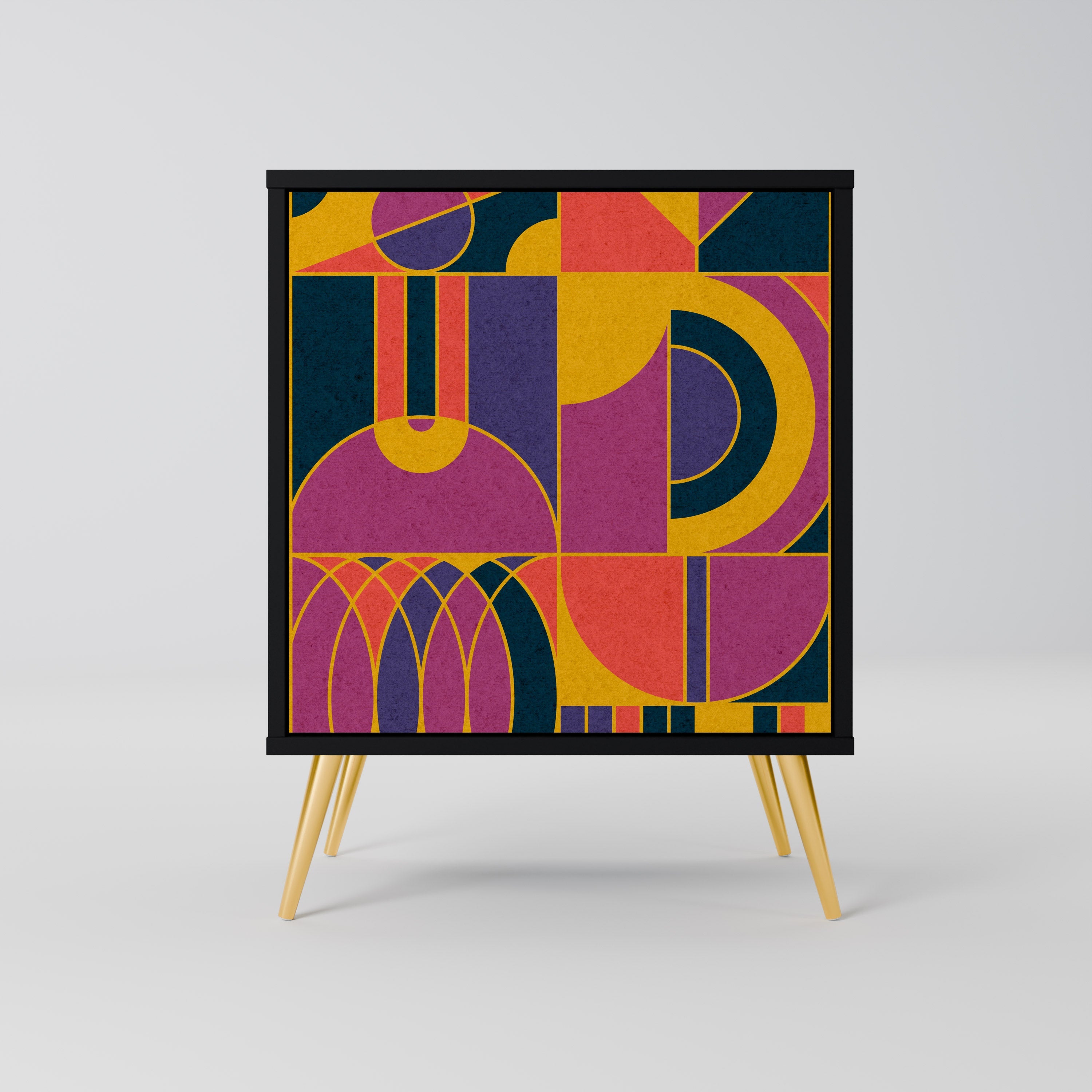 ELECTRIC PATTERNS Aparador de 1 Porta em Acabamento Preto