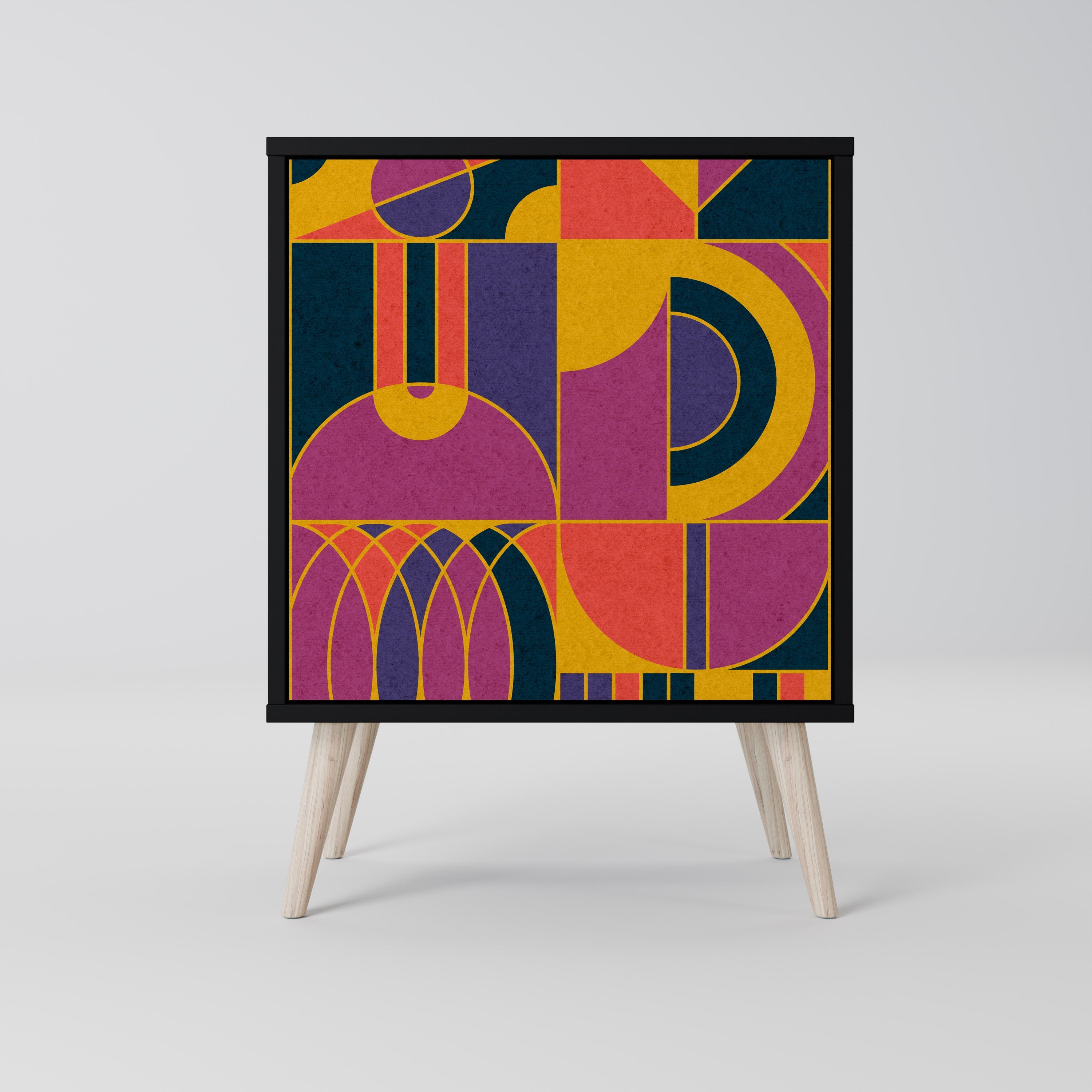 ELECTRIC PATTERNS Aparador de 1 Porta em Acabamento Preto