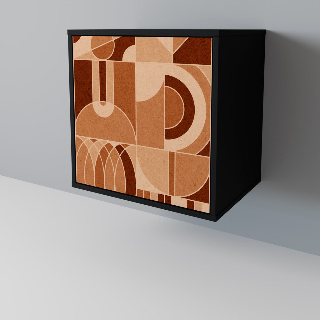 PRISM MOSAIC Aparador de 1 Porta em Acabamento Preto