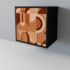 PRISM MOSAIC Aparador de 1 Porta em Acabamento Preto