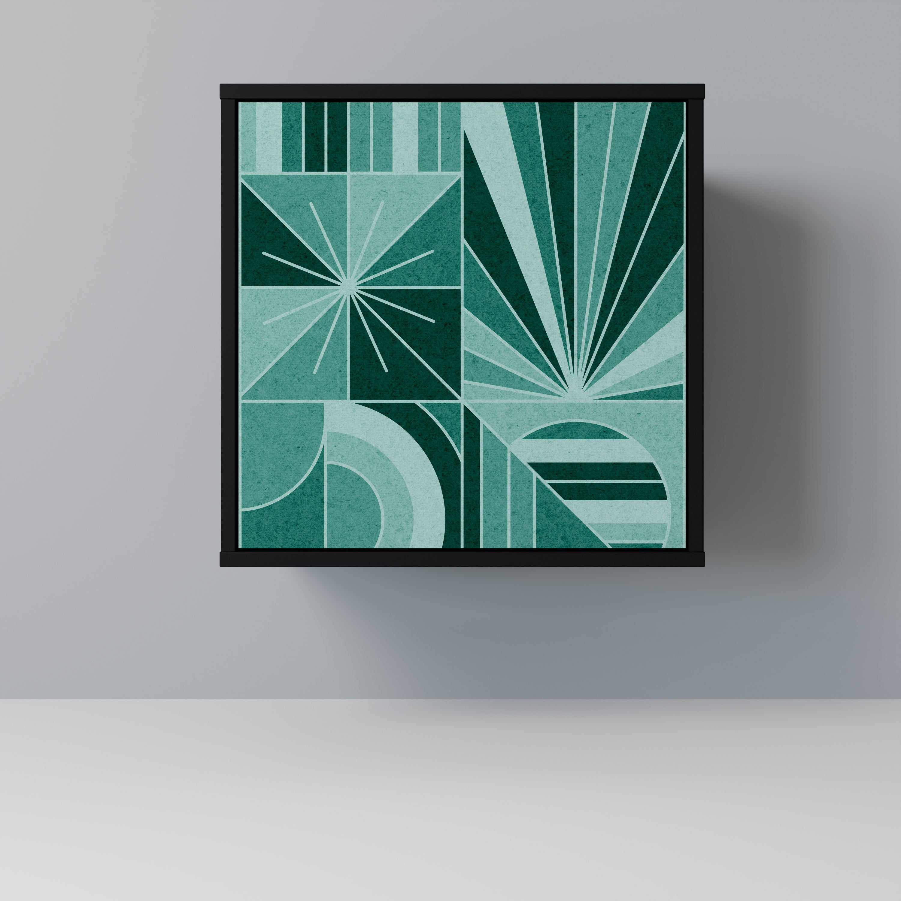 HARMONIC GRID Aparador de 1 Porta em Acabamento Preto