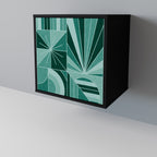 HARMONIC GRID Aparador de 1 Porta em Acabamento Preto