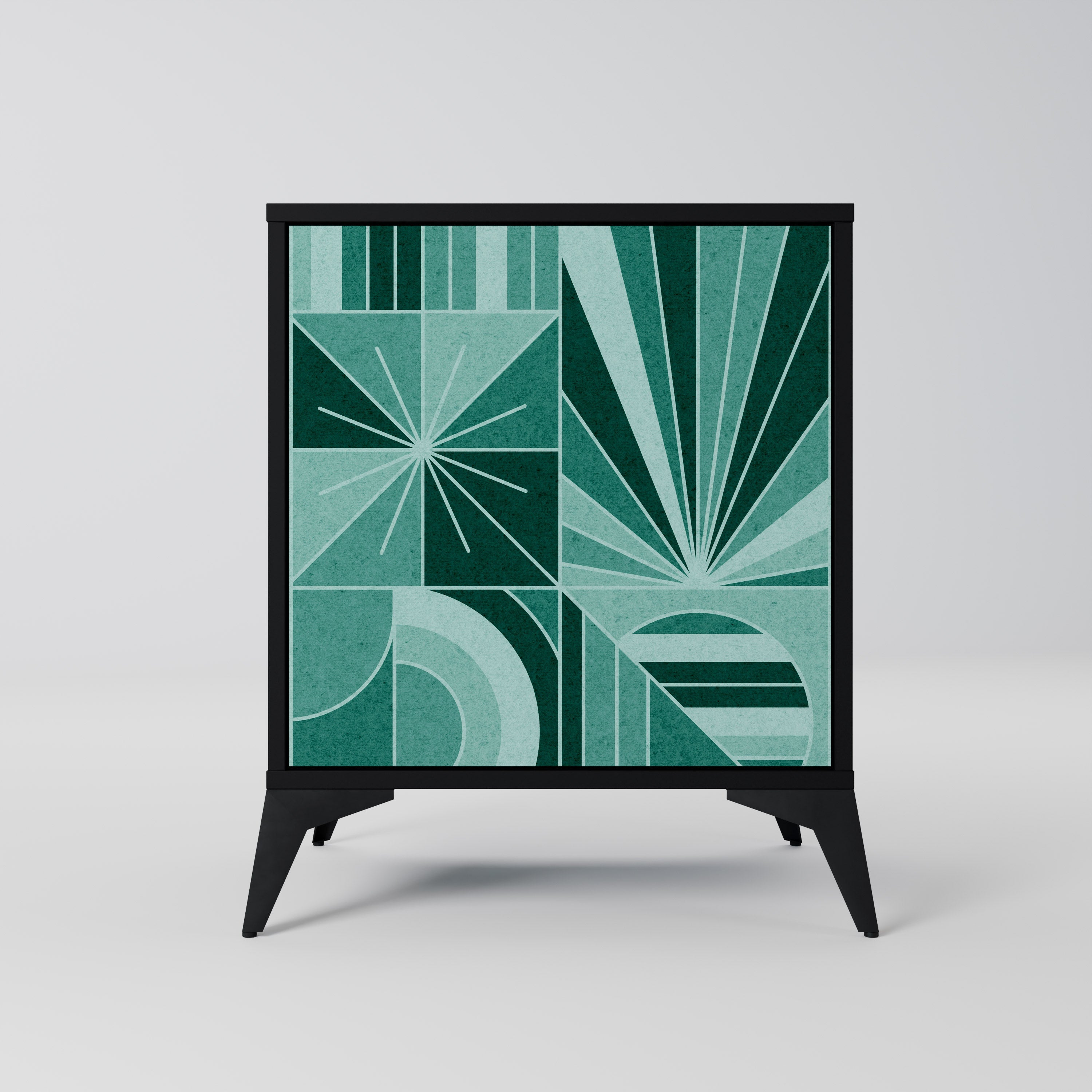 HARMONIC GRID Aparador de 1 Porta em Acabamento Preto