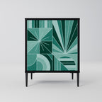 HARMONIC GRID Aparador de 1 Porta em Acabamento Preto